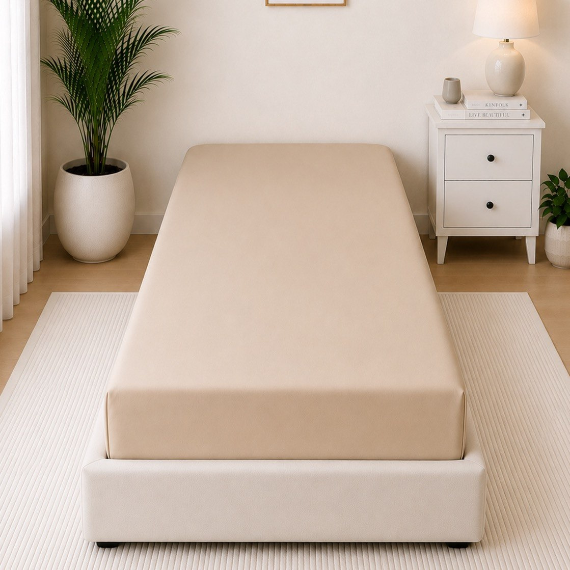 Ballina Cotton Twin Flat Sheet - 170x260 cm-hbxhomeware-bedding-flatsheets-image-2