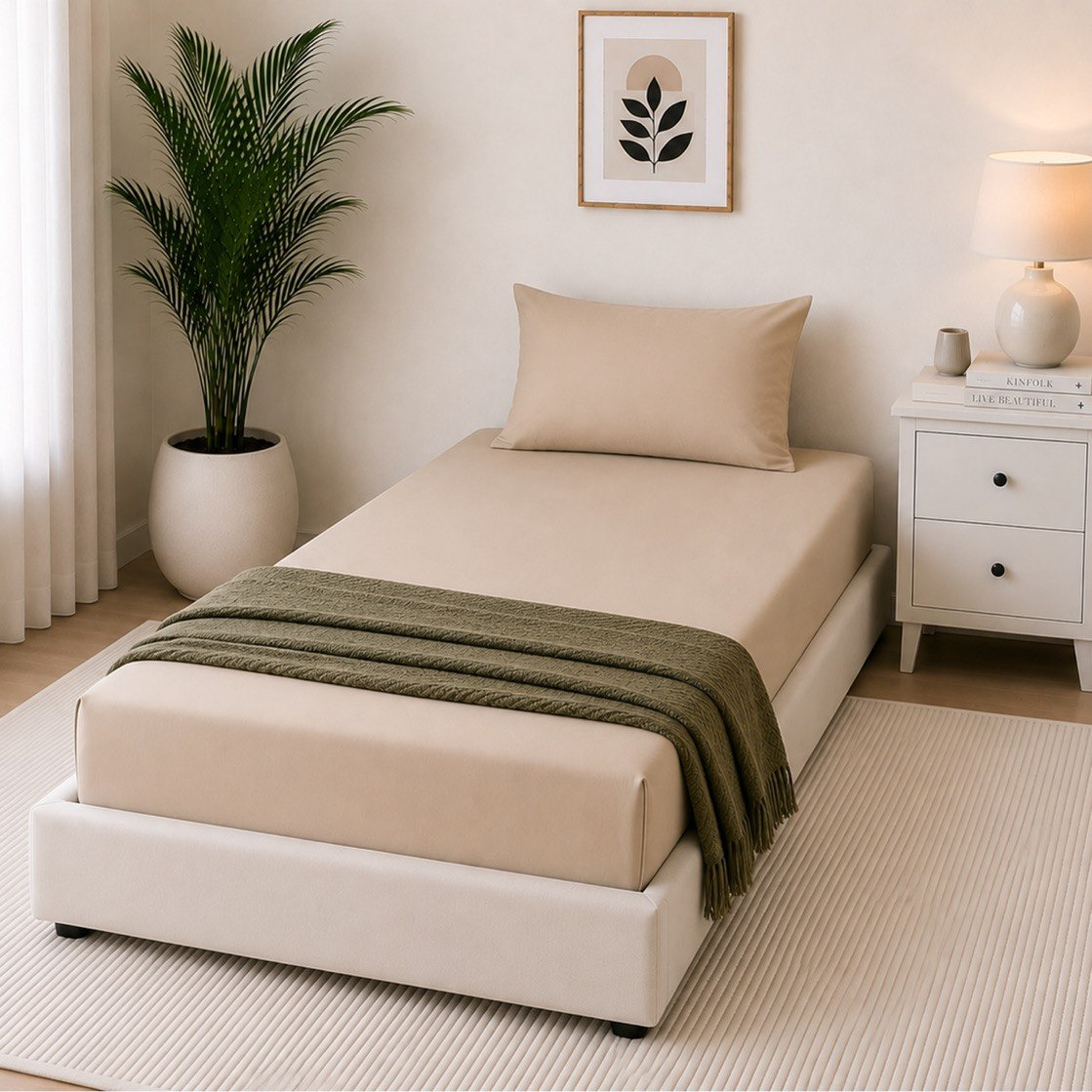 Ballina Cotton Twin Flat Sheet - 170x260 cm-hbxhomeware-bedding-flatsheets-image-3