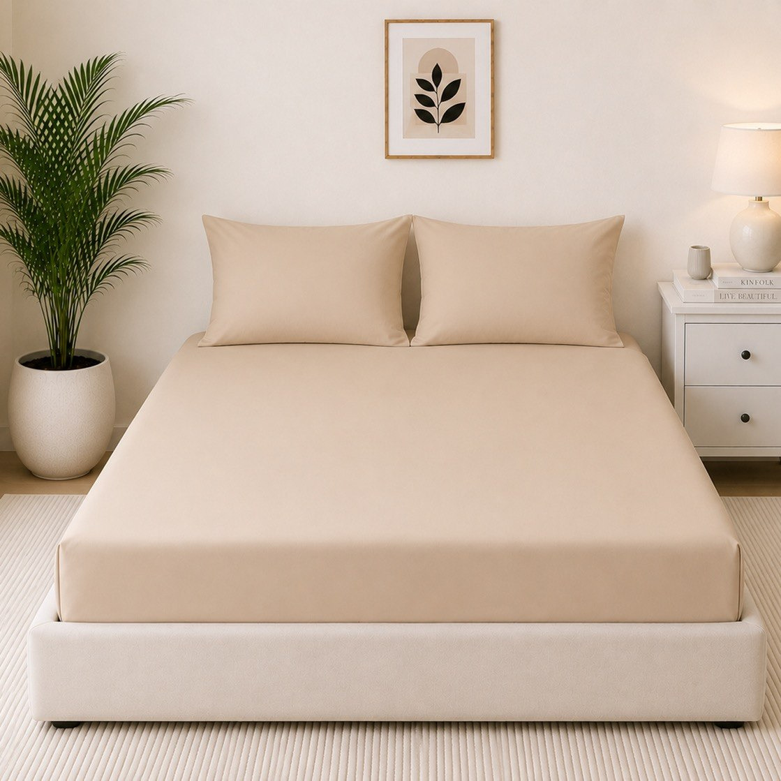 Ballina Solid Cotton King Flat Sheet - 240x260 cm-hbxhomeware-bedding-flatsheets-image-3