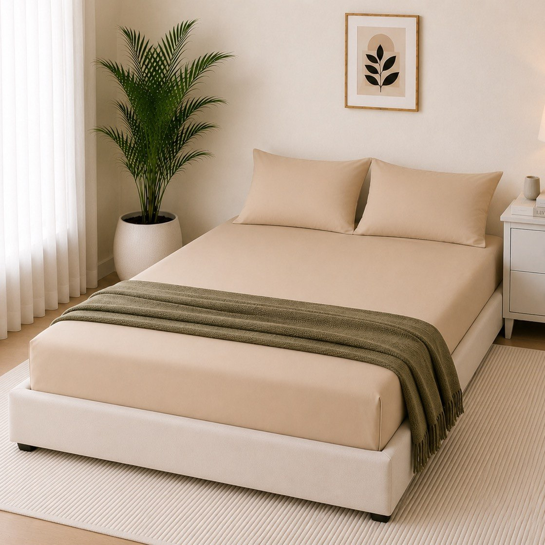 Ballina Solid Cotton King Flat Sheet - 240x260 cm-hbxhomeware-bedding-flatsheets-image-4
