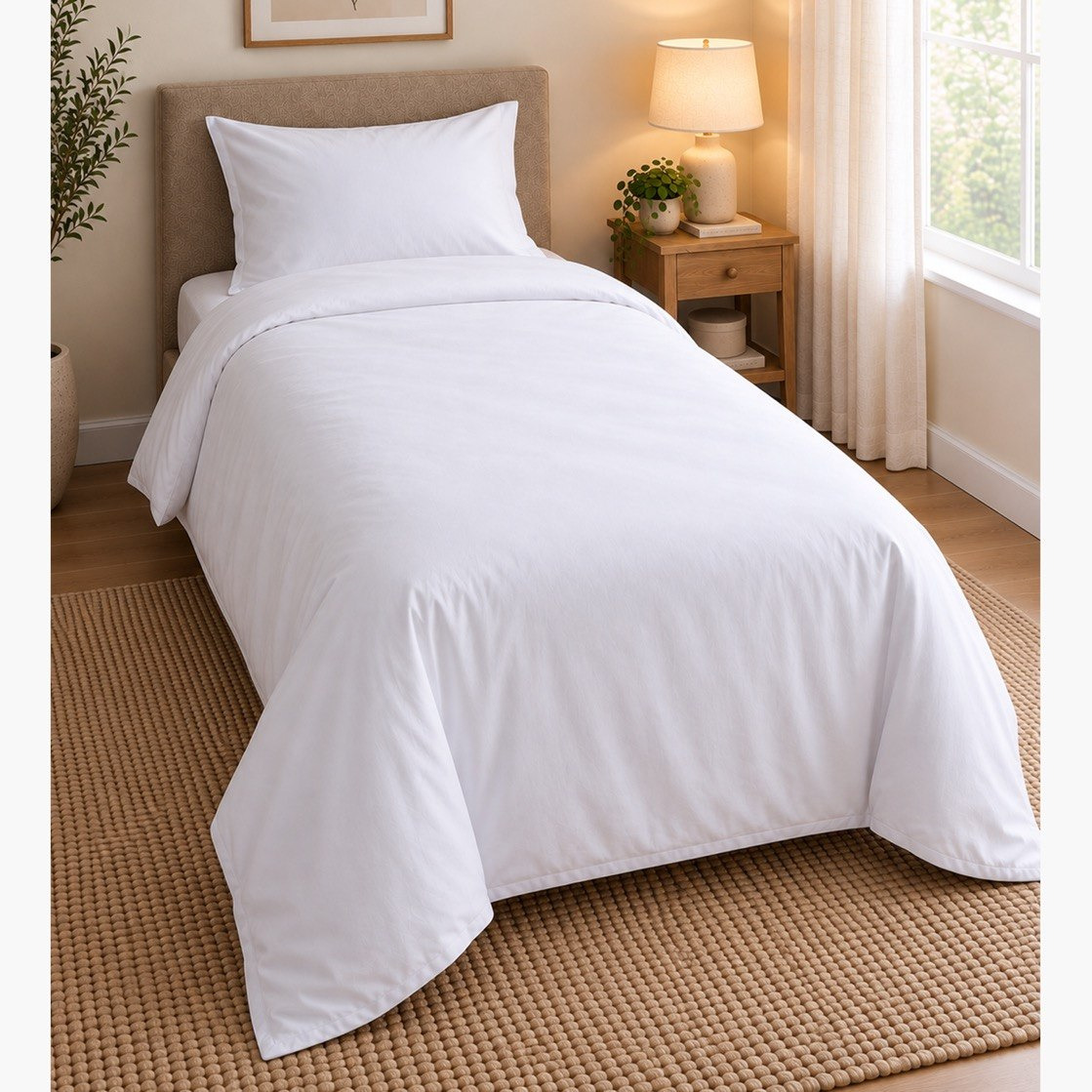Ballina 2-Piece Solid Cotton Single Duvet Cover Set - 135x200 cm-hbxhomeware-bedding-duvetcovers-image-1