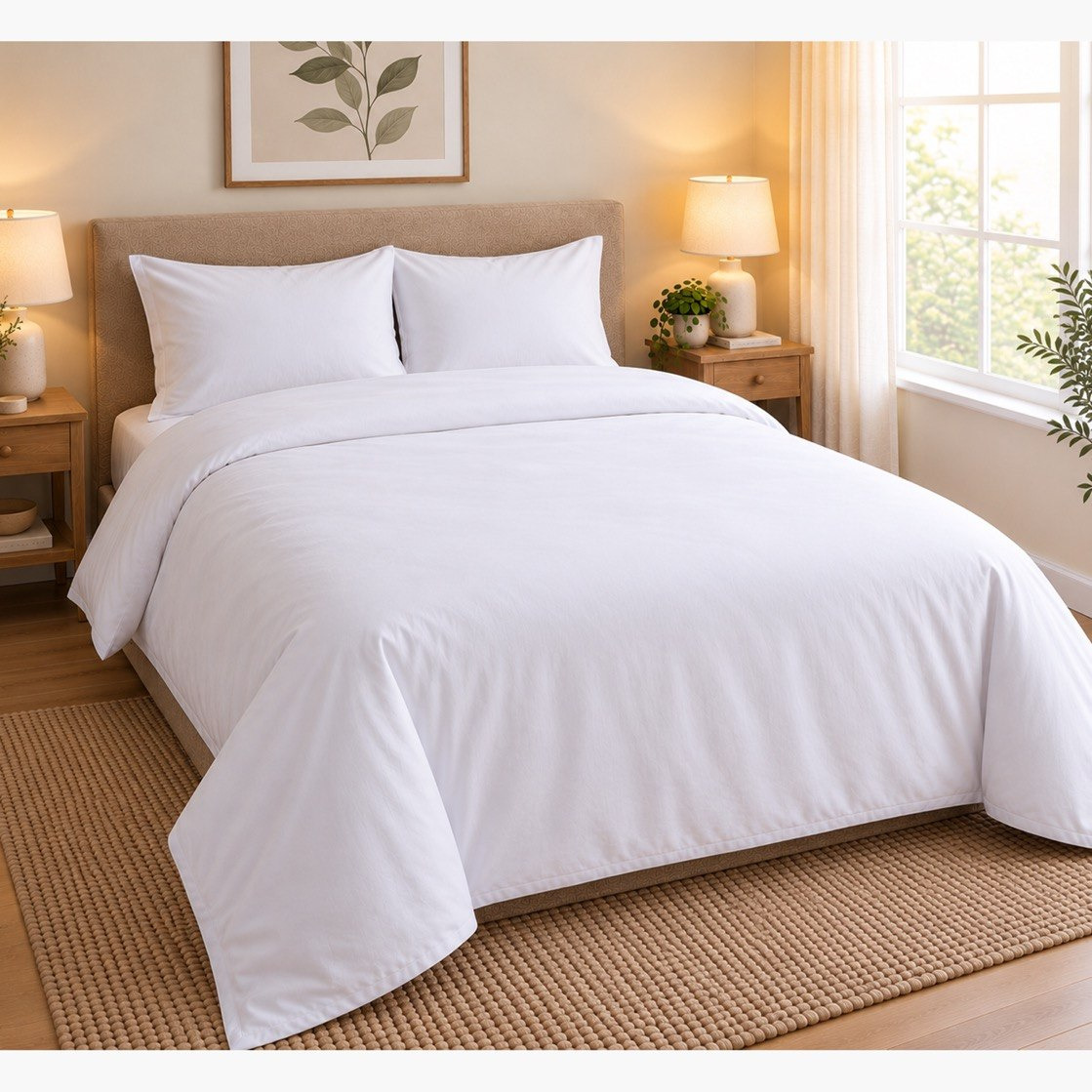طقم غطاء لحاف قطن سوبر كينج سادة 3 قطع من بالينا - 240x220 سم-hbxhomeware-bedding-duvetcovers-image-2