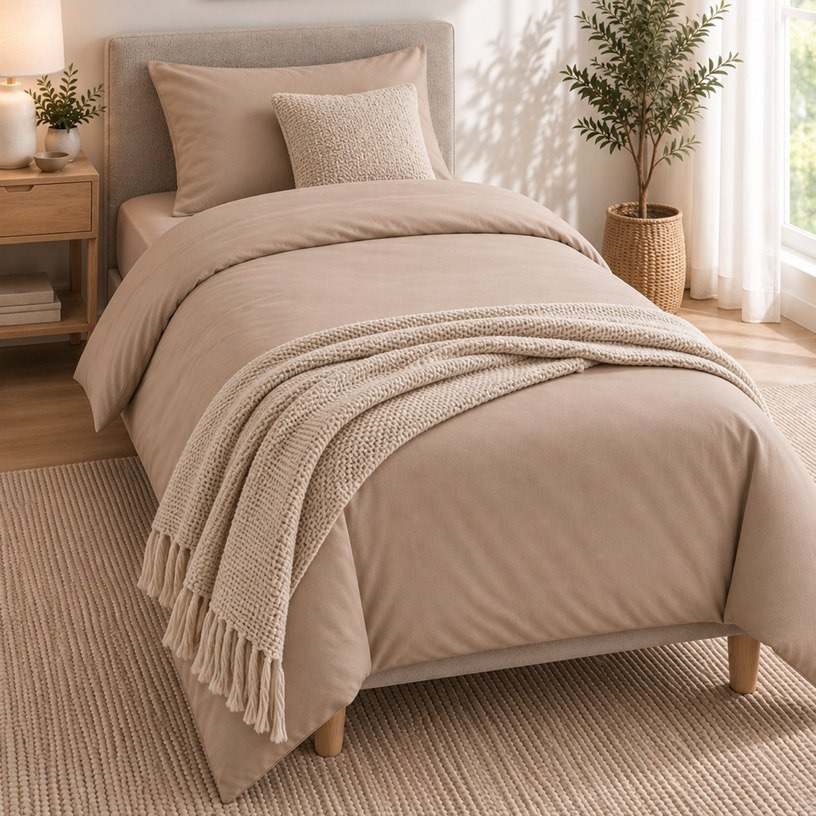 طقم غطاء لحاف فردي قطن سادة قطعتين من بالينا - 135 × 200 سم-hbxhomeware-bedding-duvetcovers-image-4