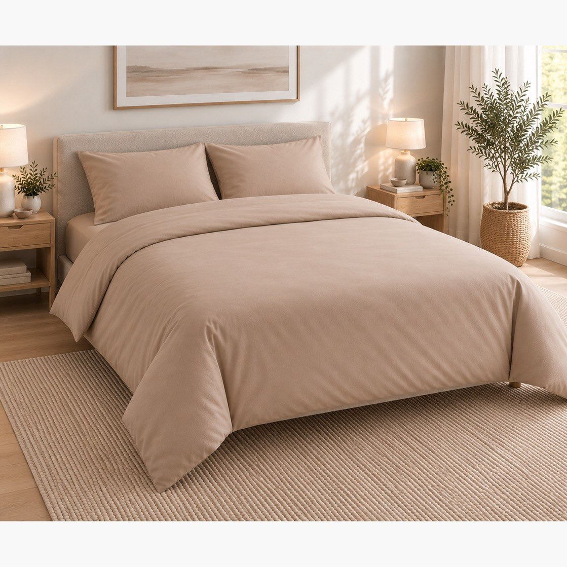 Ballina Solid Cotton 3-Piece Super King Duvet Cover Set - 240x220 cm-hbxhomeware-bedding-duvetcovers-image-2