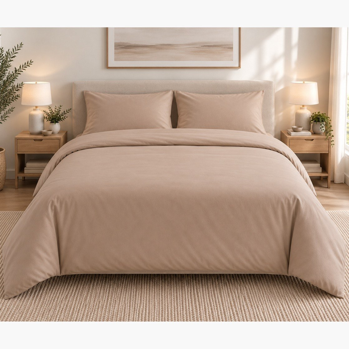 Ballina Solid Cotton 3-Piece Super King Duvet Cover Set - 240x220 cm-hbxhomeware-bedding-duvetcovers-image-3