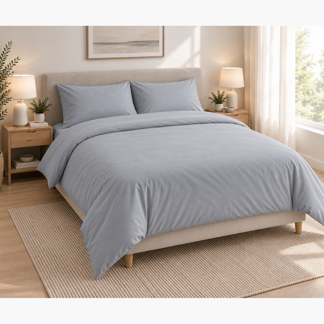 Ballina 3-Piece Solid Cotton Super King Duvet Cover Set - 240x220 cm-hbxhomeware-bedding-duvetcovers-image-2