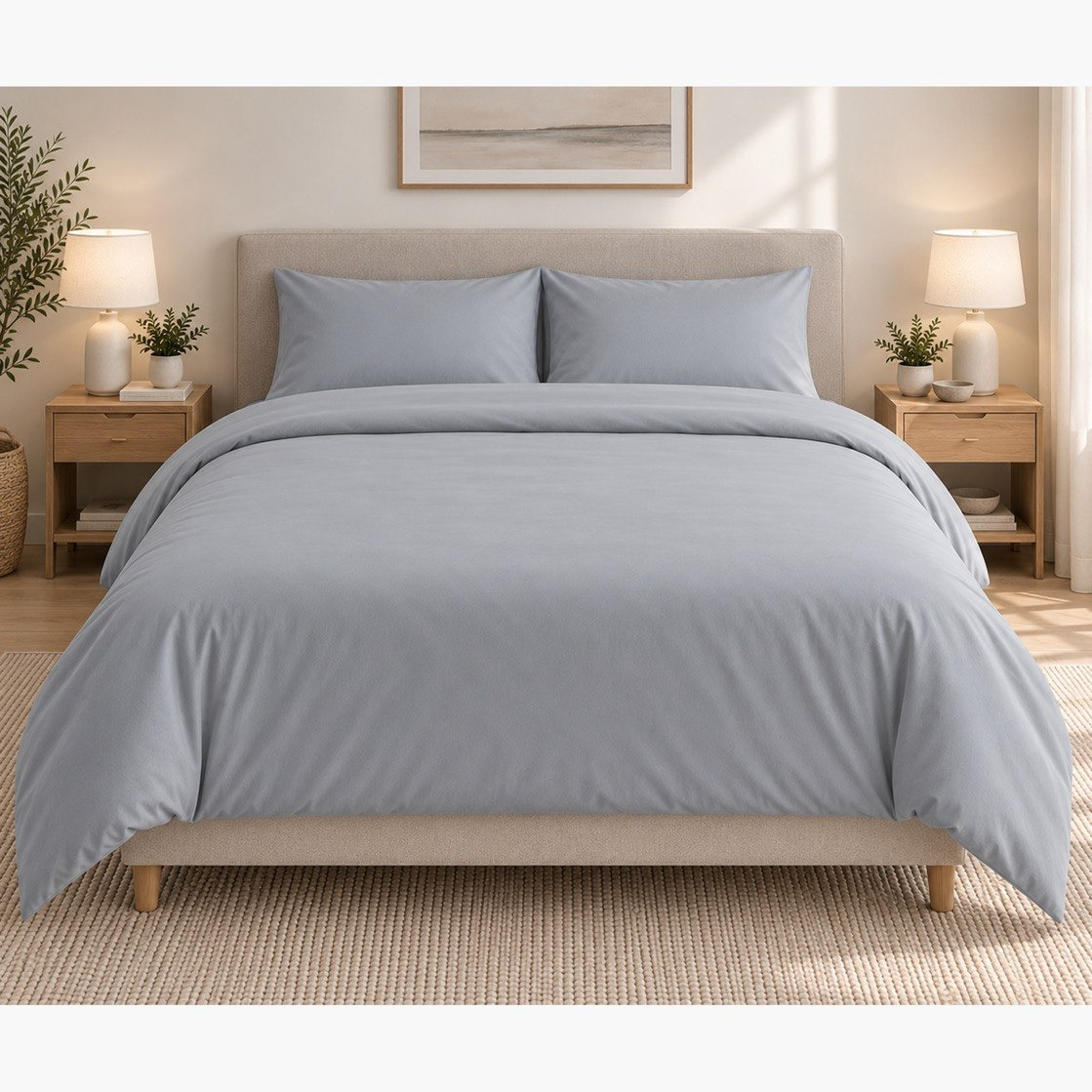 Ballina 3-Piece Solid Cotton Super King Duvet Cover Set - 240x220 cm-hbxhomeware-bedding-duvetcovers-image-3
