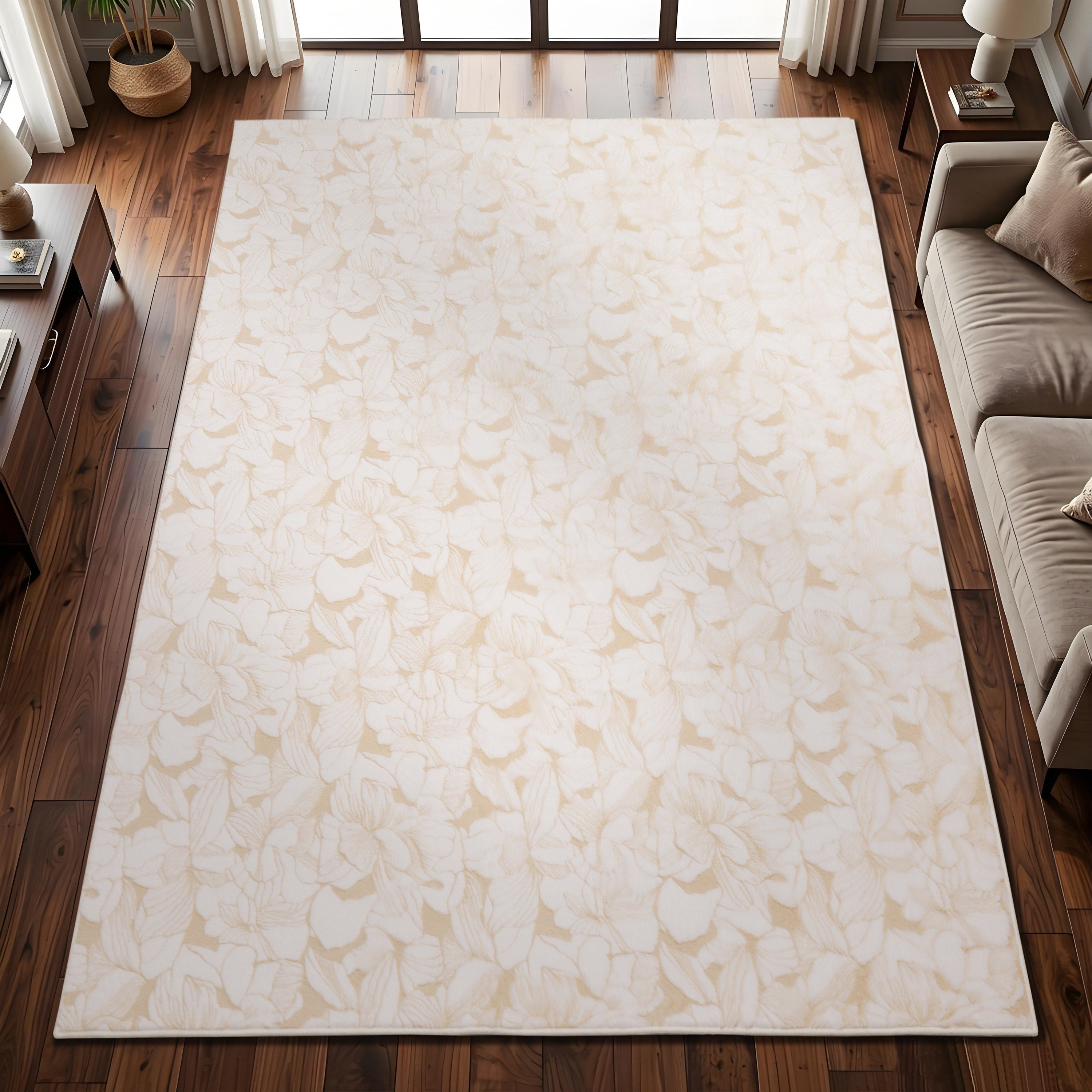 Nias Garden Patterned Soft and Plush Rug - 160x230 cm-hbxdecorandfurnishings-floorcoverings-rugs-image-6