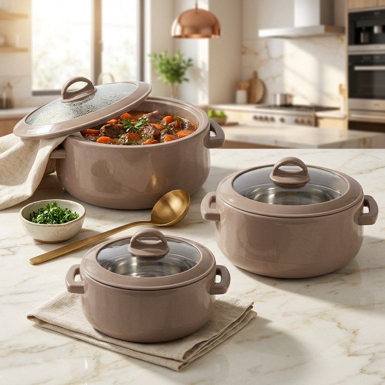 طقم كسرولات حفظ طعام عازلة للحرارة بأغطية زجاجية 3 قطع من فيرونا-hbxdecorandfurnishings-tabletop-serveware-image-1