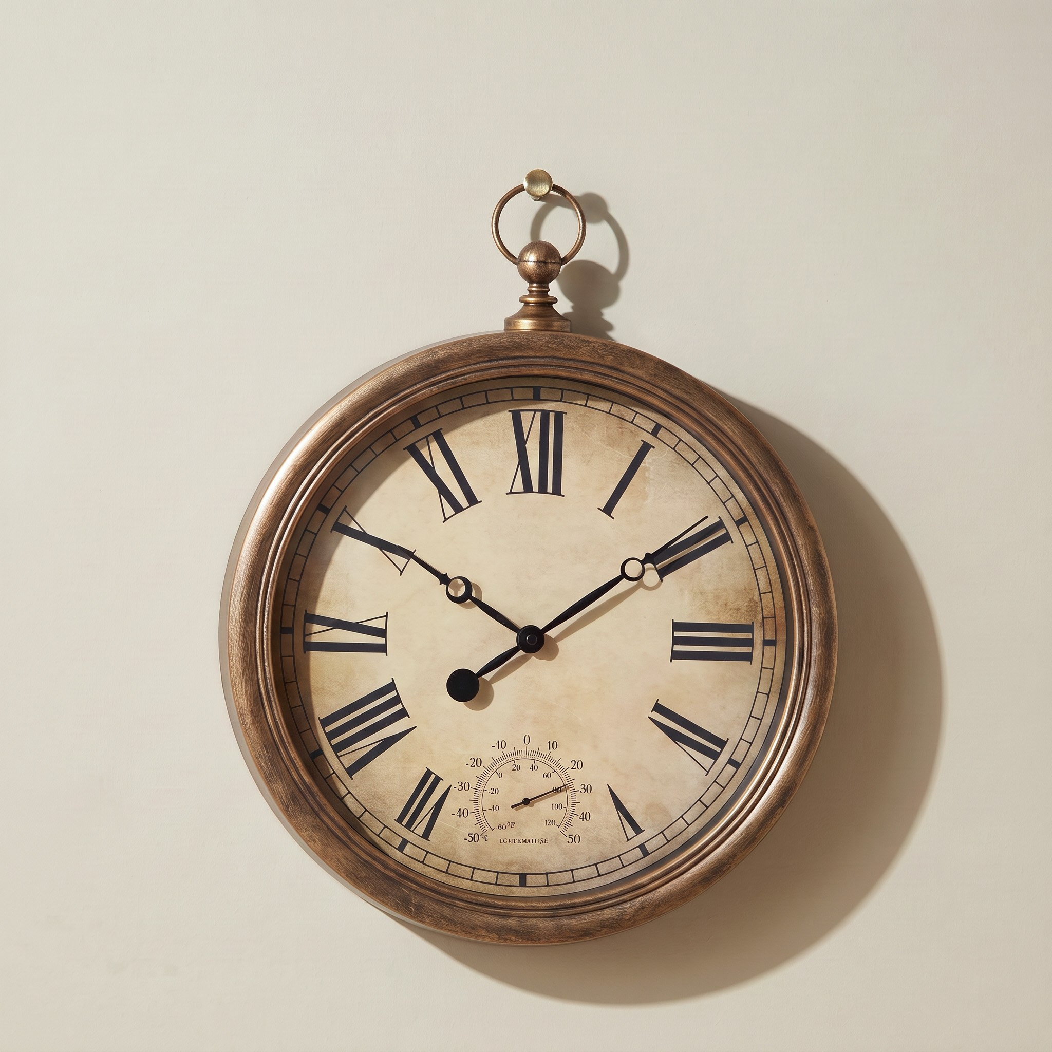 Zaman Compass Wall Clock - 44.4x35.6x4.9 cm-hbxdecorandfurnishings-homeaccessories-clocks-image-1
