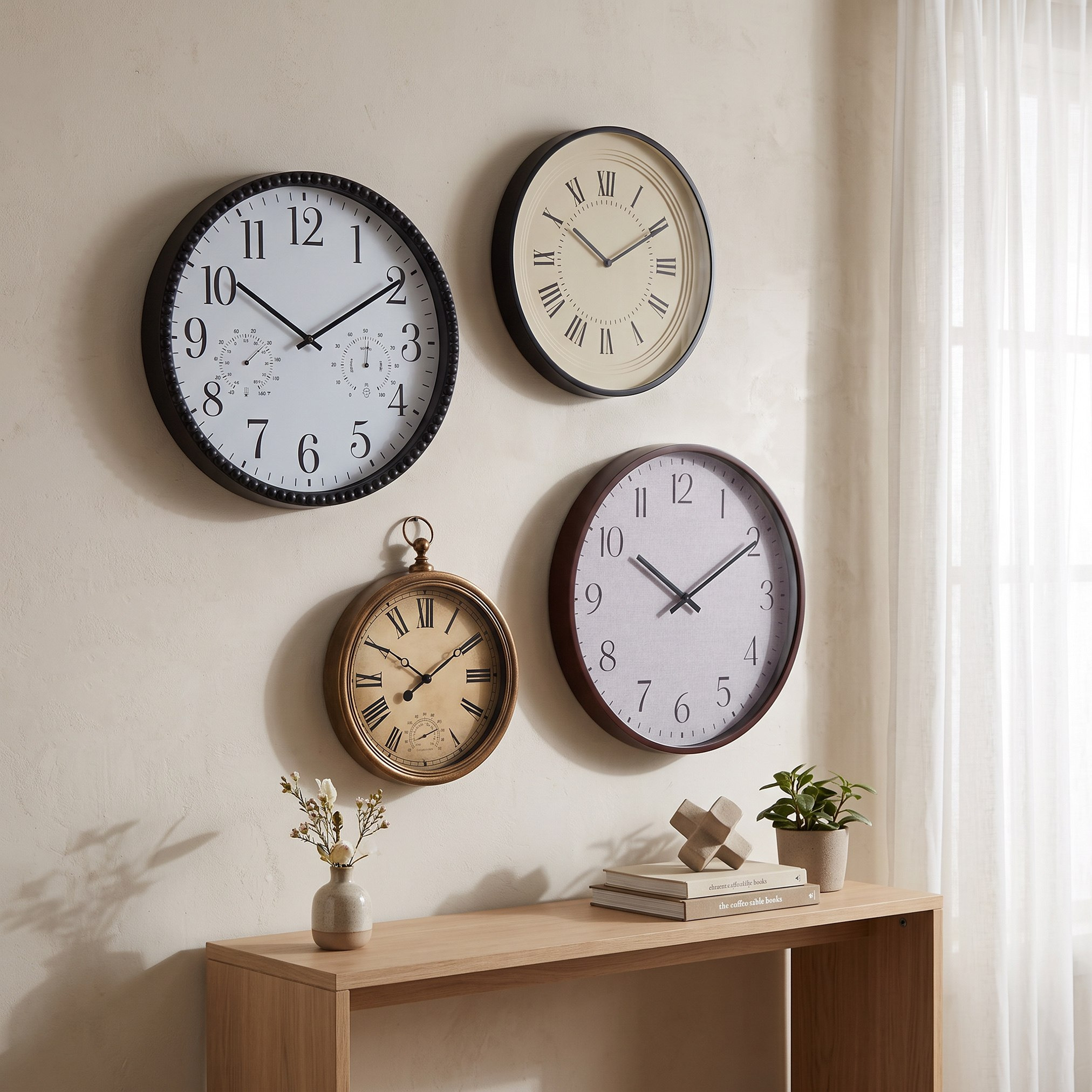 Zaman Classic Large Wall Clock - 45.3x45.3x4.2 cm-hbxdecorandfurnishings-homeaccessories-clocks-image-3