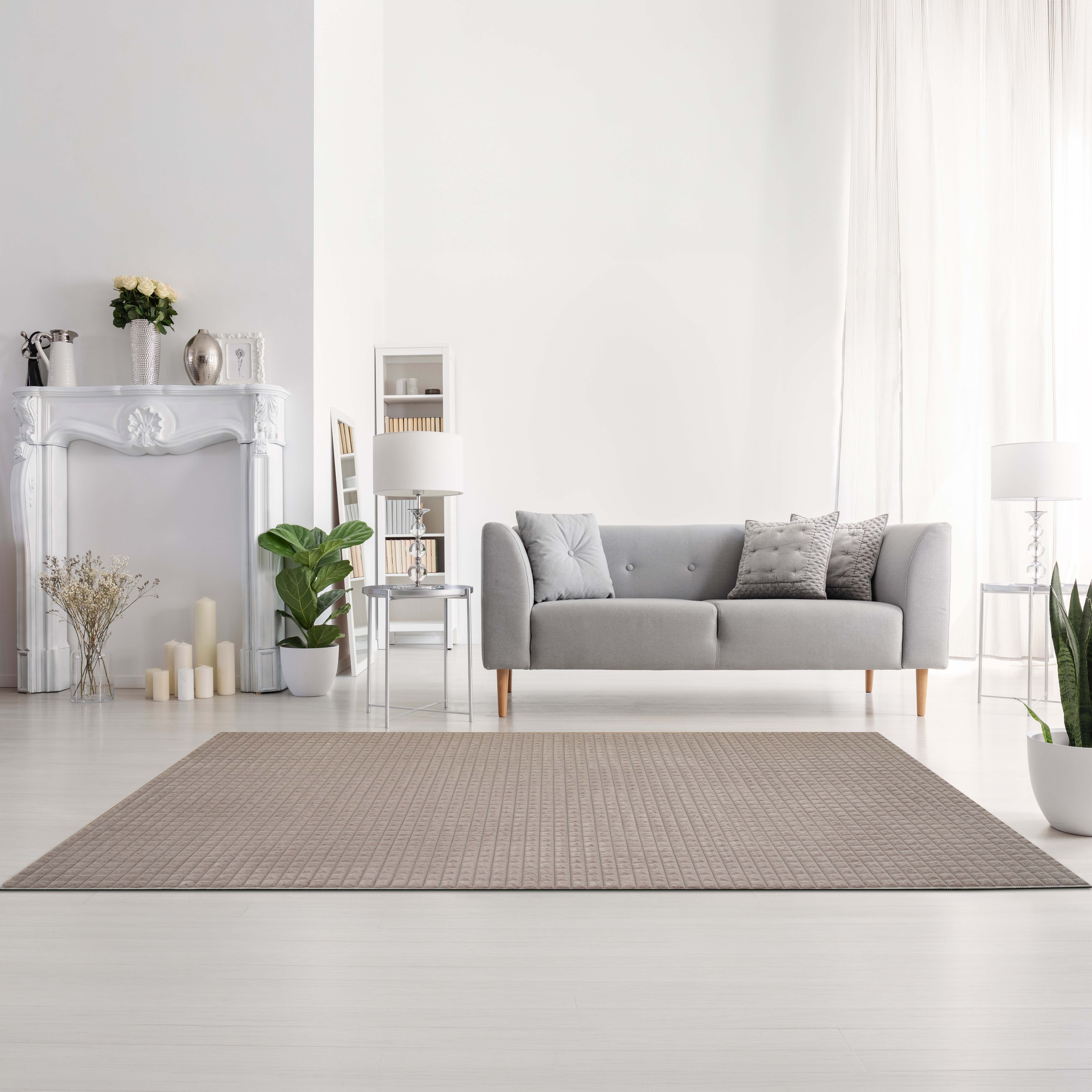 Elsdon Blocks Patterned Soft and Plush Rug - 200x300 cm-hbxdecorandfurnishings-floorcoverings-rugs-image-1