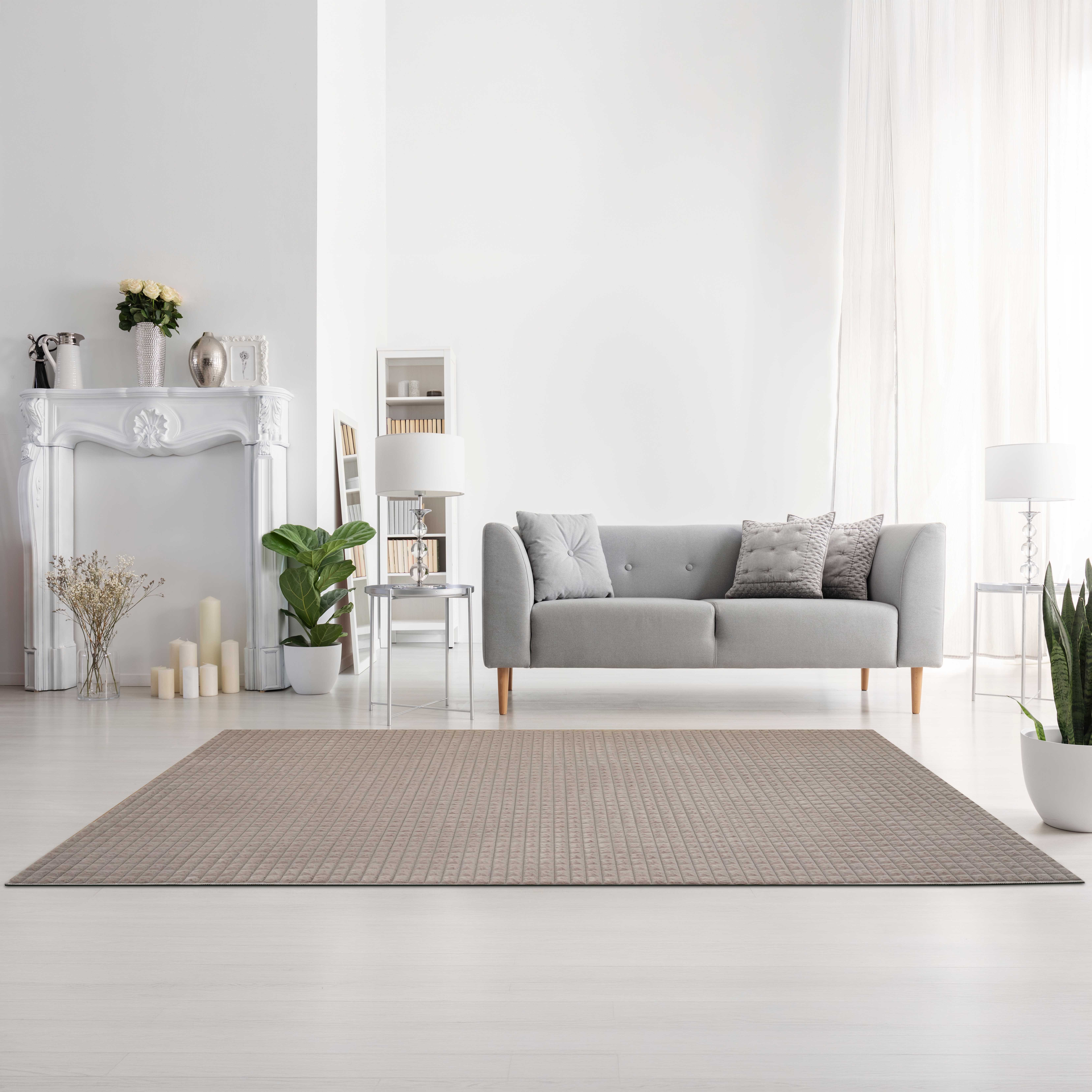 Elsdon Blocks Patterned Soft and Plush Rug - 240x360 cm-hbxdecorandfurnishings-floorcoverings-rugs-image-1