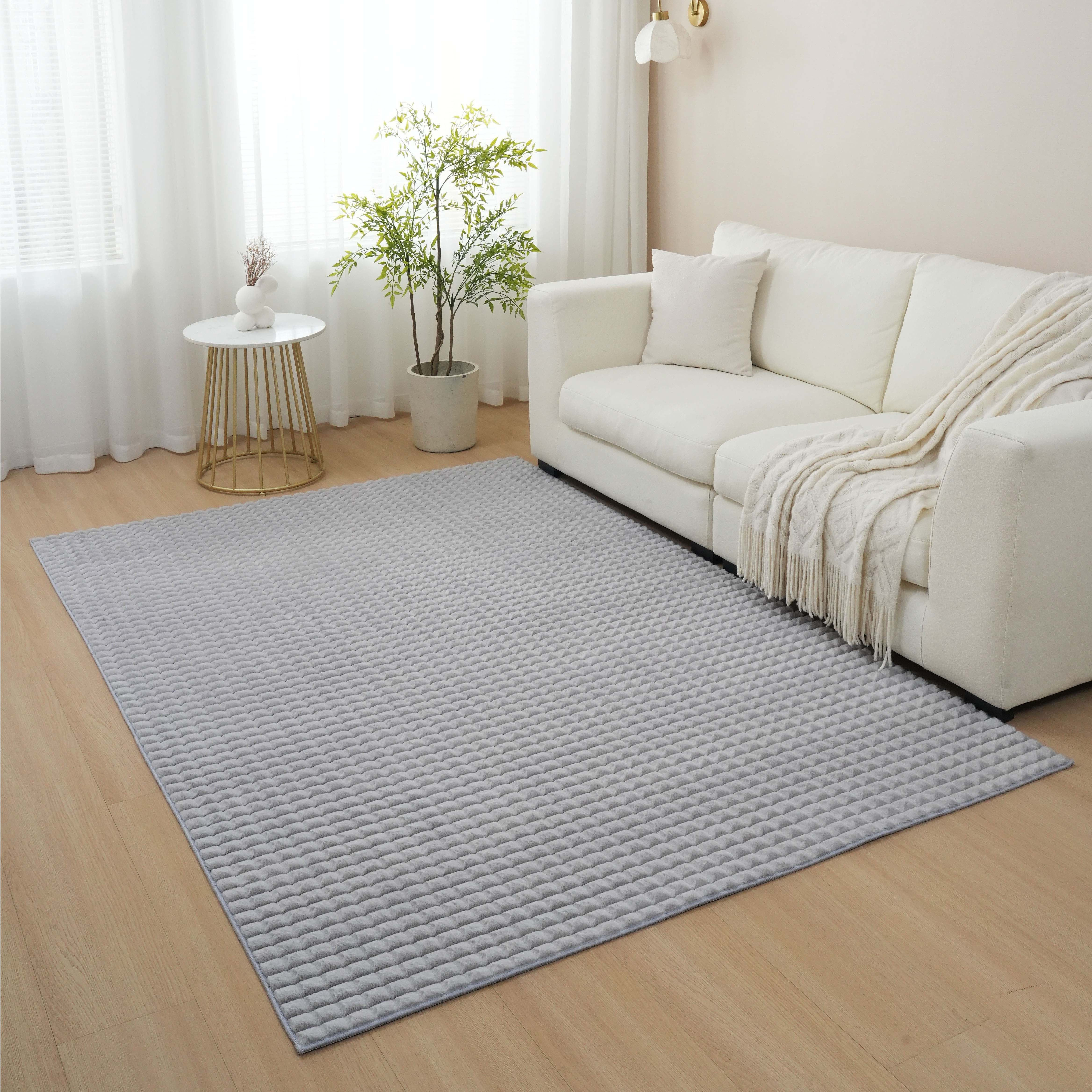 Elsdon Blocks Patterned Soft and Plush Rug - 160x230 cm-hbxdecorandfurnishings-floorcoverings-rugs-image-1