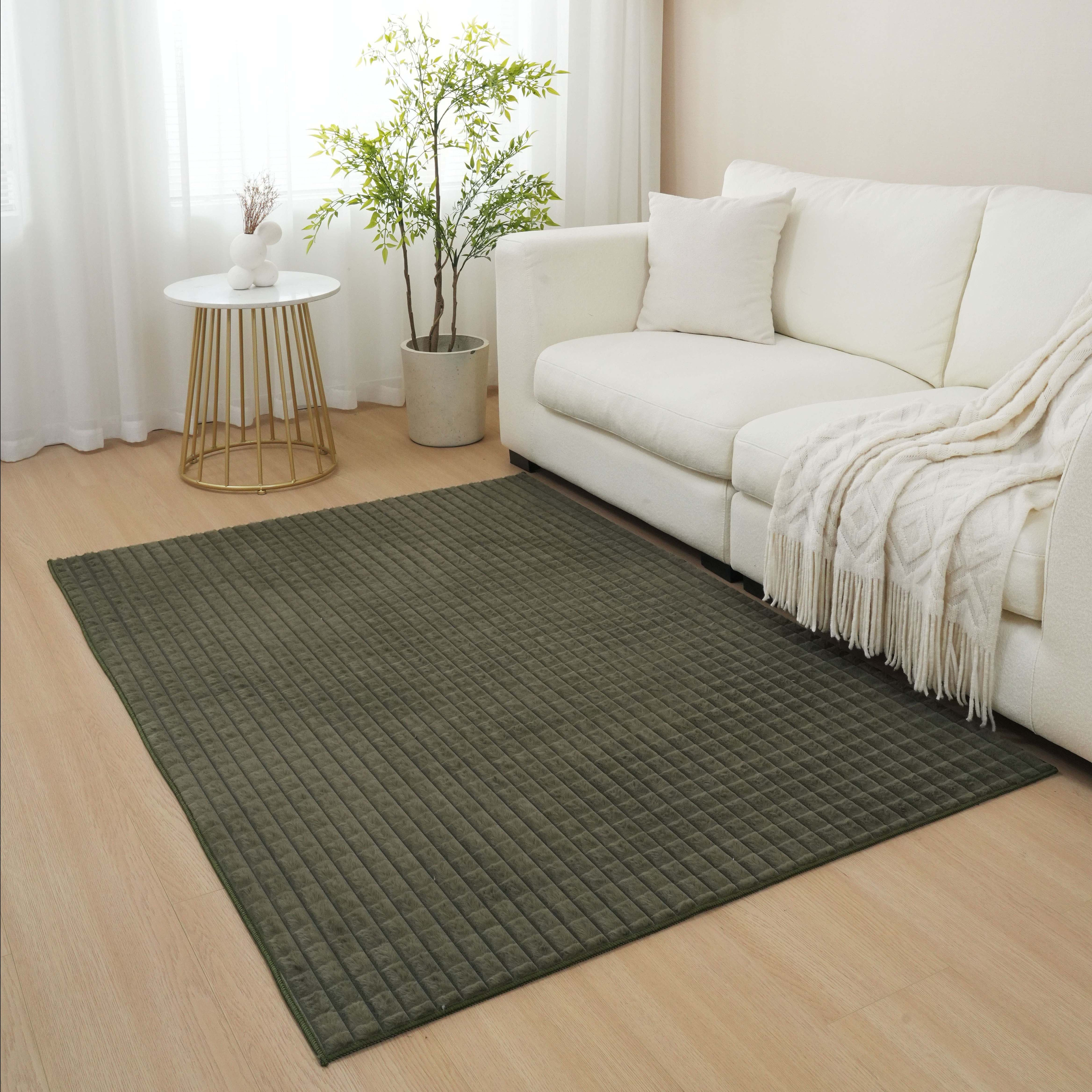سجادة مخملية وناعمة بنقوش مربعات من إلسدون - 120x170 سم-hbxdecorandfurnishings-floorcoverings-rugs-image-1