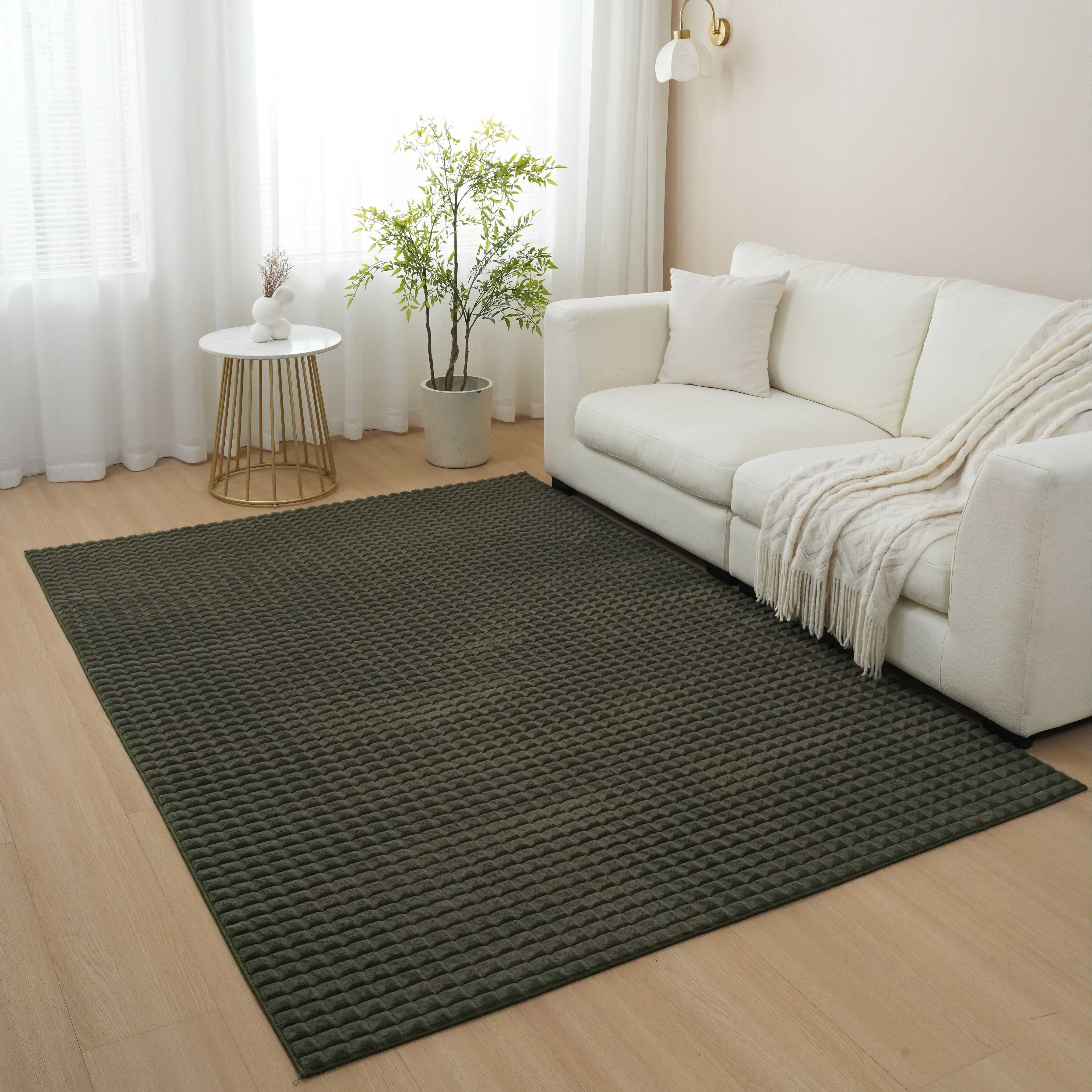 Elsdon Blocks Patterned Soft and Plush Rug - 160x230 cm-hbxdecorandfurnishings-floorcoverings-rugs-image-1