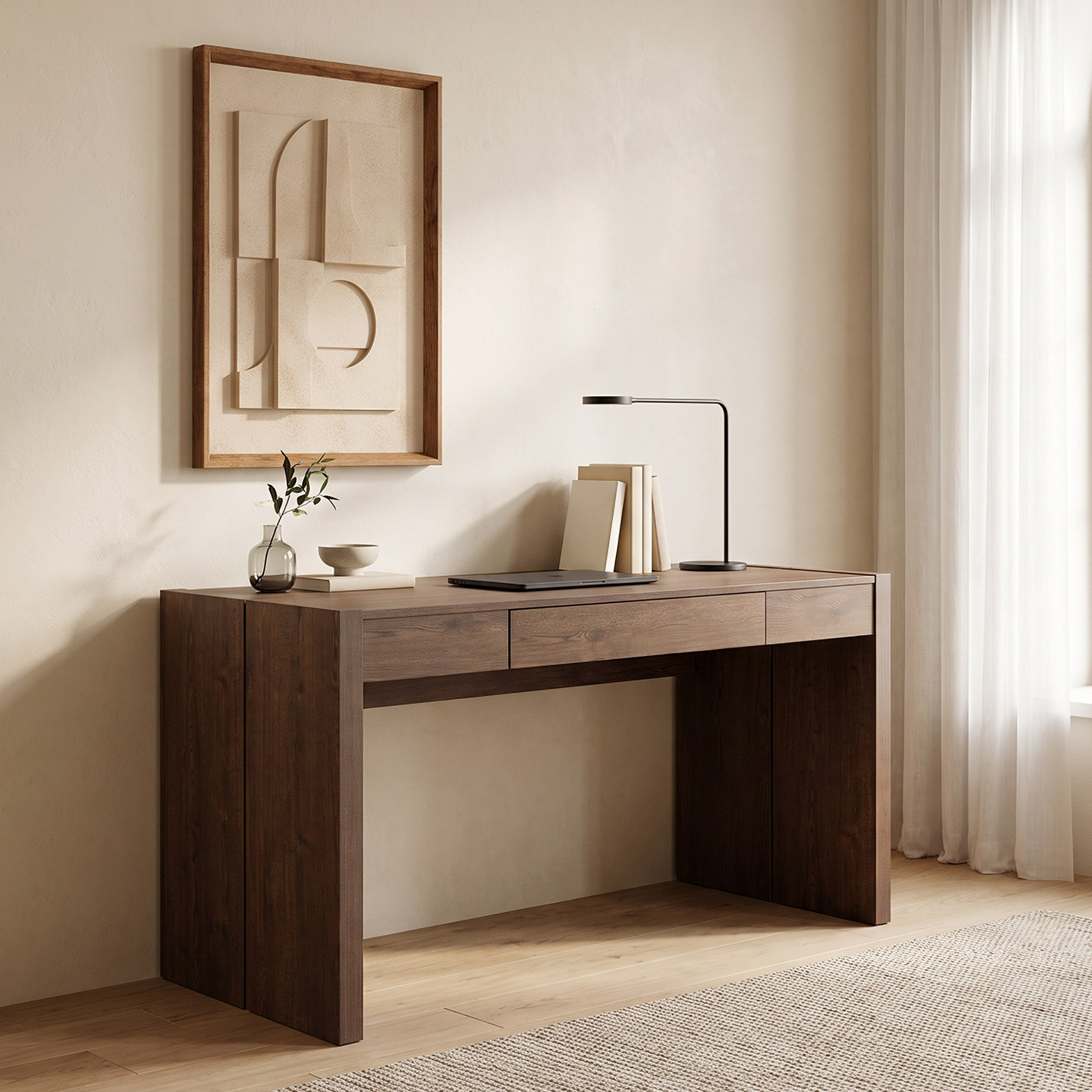 Riccardo with Drawer Study Desk-hbxfurniture-office-desks-image-1