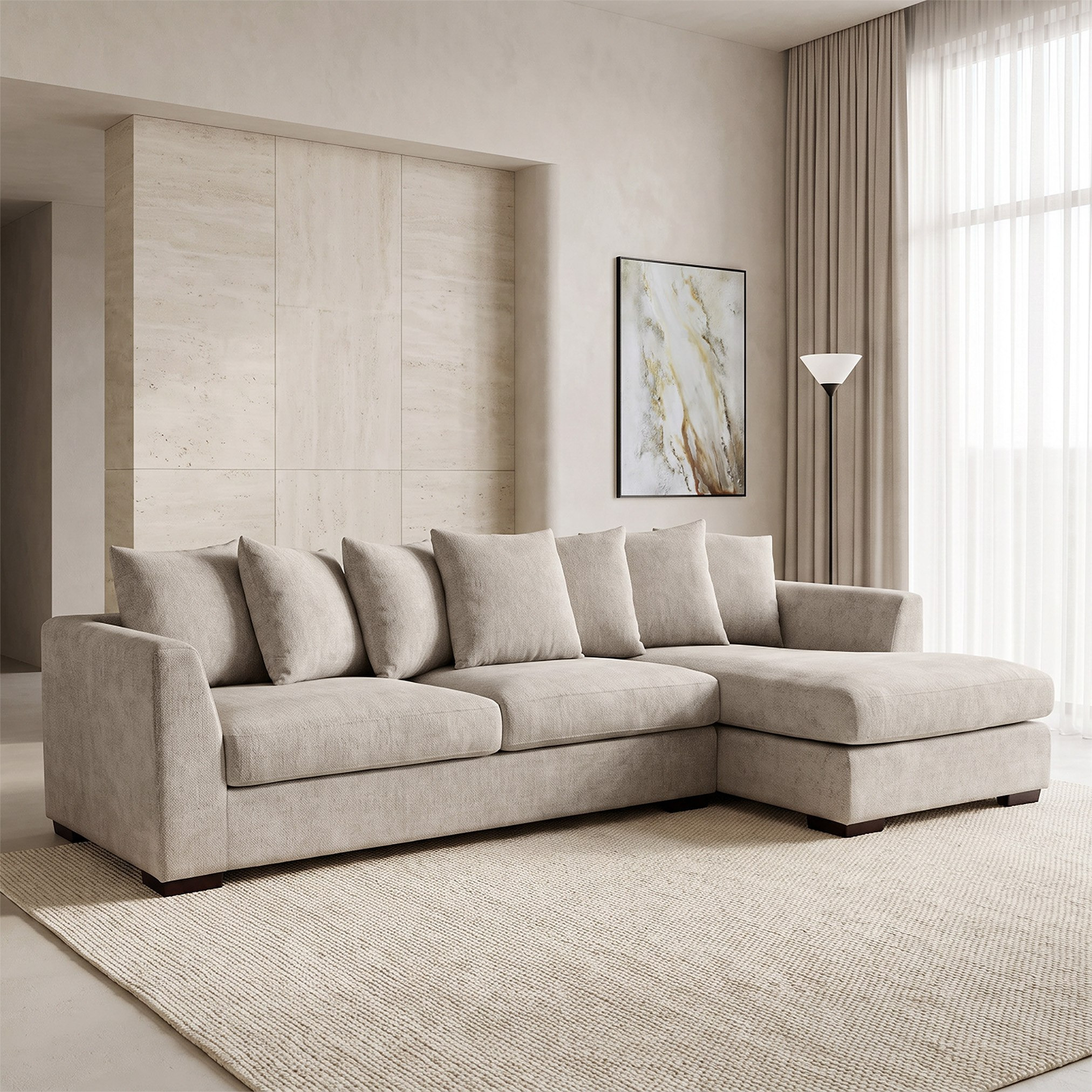 Thea 4-Seater Right Corner Fabric Sofa with 7 Cushions-hbxlivingroom-sofasandarmchairs-cornersofas-image-1