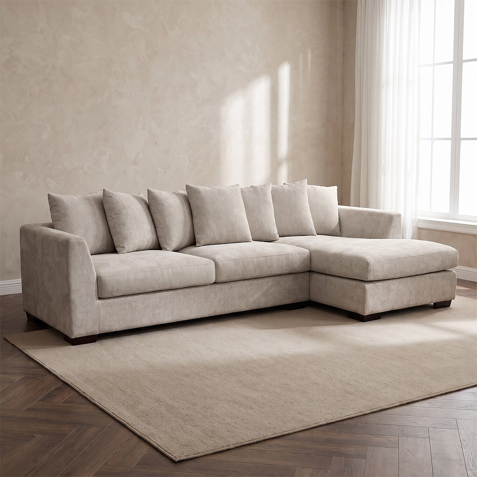 Thea 4-Seater Right Corner Fabric Sofa with 7 Cushions-hbxlivingroom-sofasandarmchairs-cornersofas-image-2
