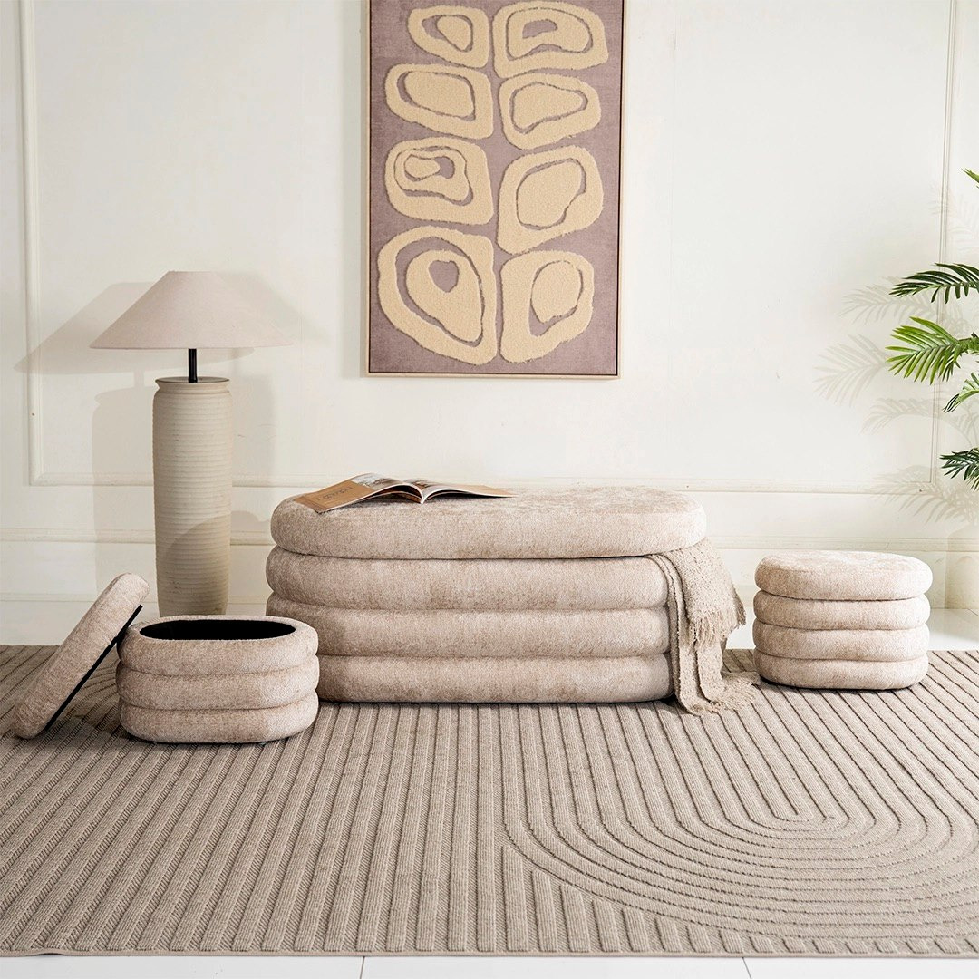 Frida 3-Piece Bed Bench with Storage Ottoman Set-hbxfurniture-sofasandarmchairs-benches-image-3