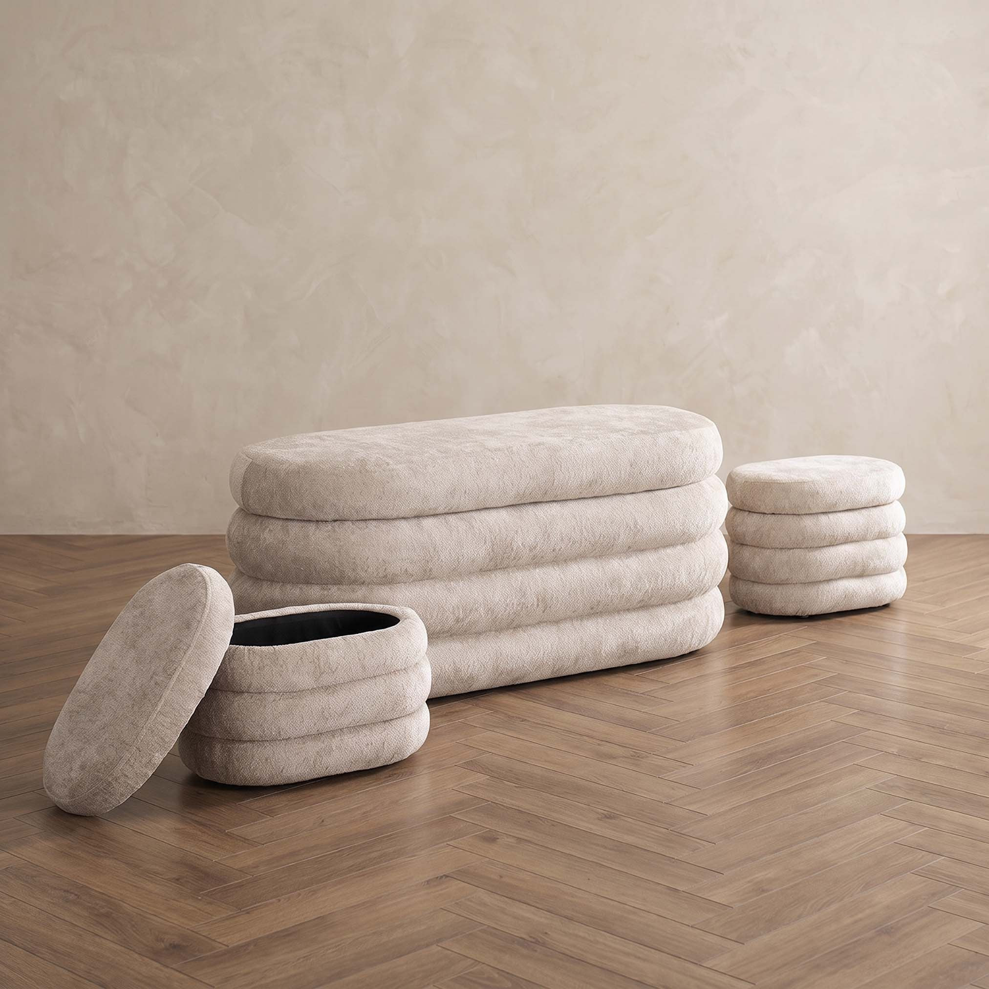 Frida 3-Piece Bed Bench with Storage Ottoman Set-hbxfurniture-sofasandarmchairs-benches-image-1