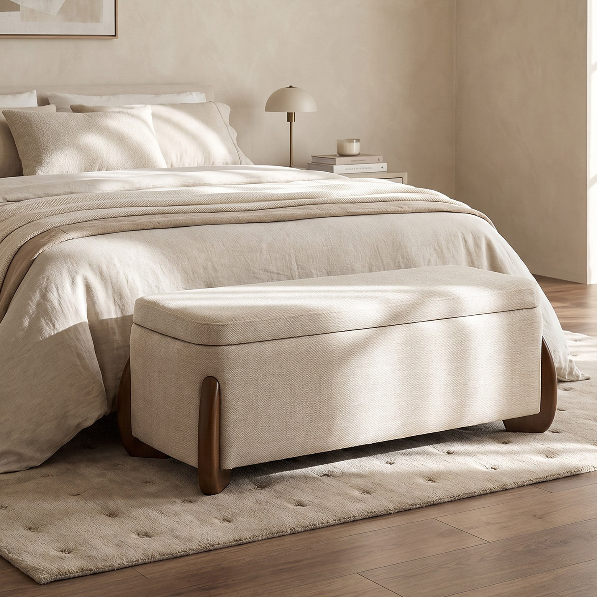 Adro Fabric Bed Bench with Storage-hbxfurniture-sofasandarmchairs-benches-image-1