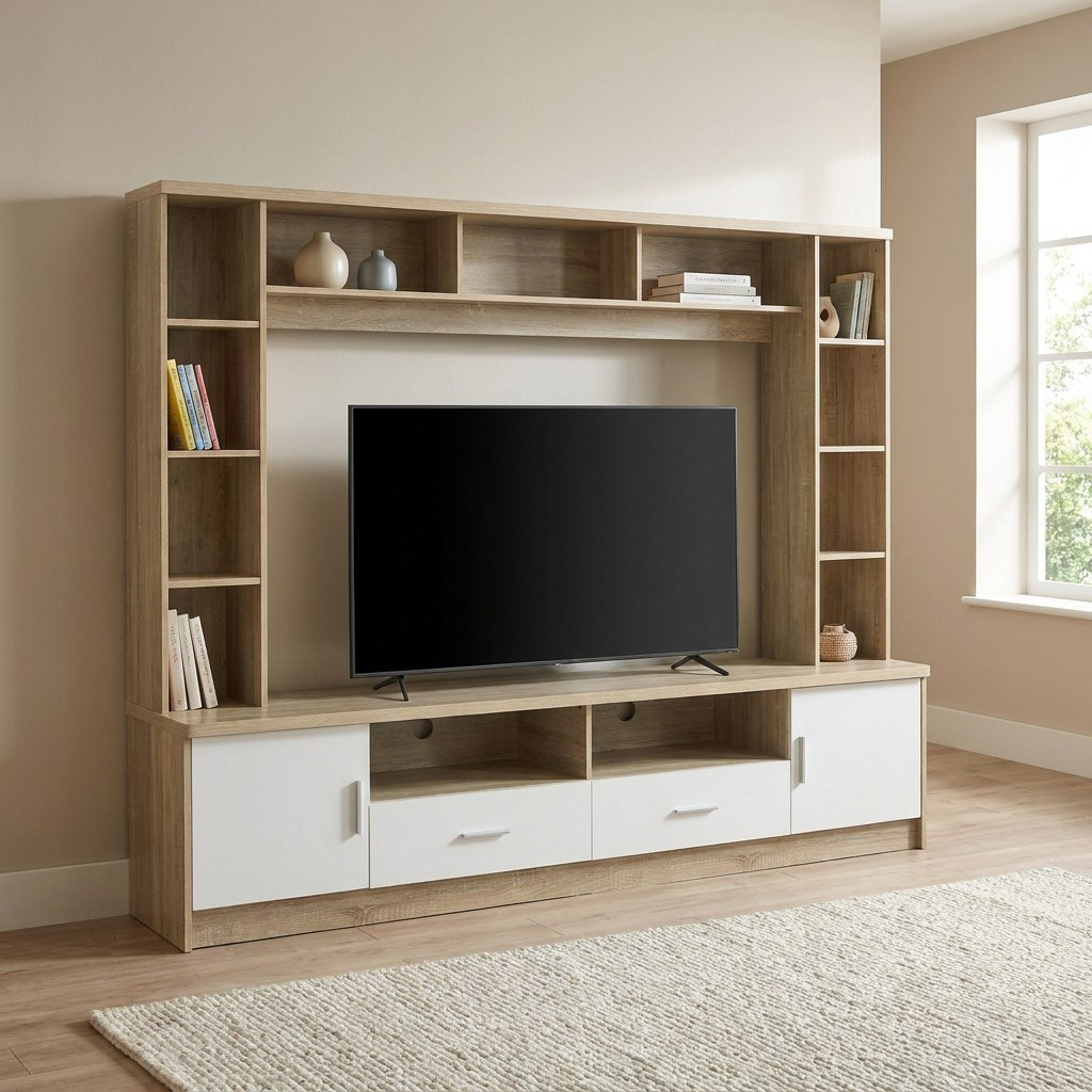 Movo Coda Carnation Wall Unit for TVs up to 65 inches-hbxlivingroom-mediaunitsandstorage-wallunits-image-1
