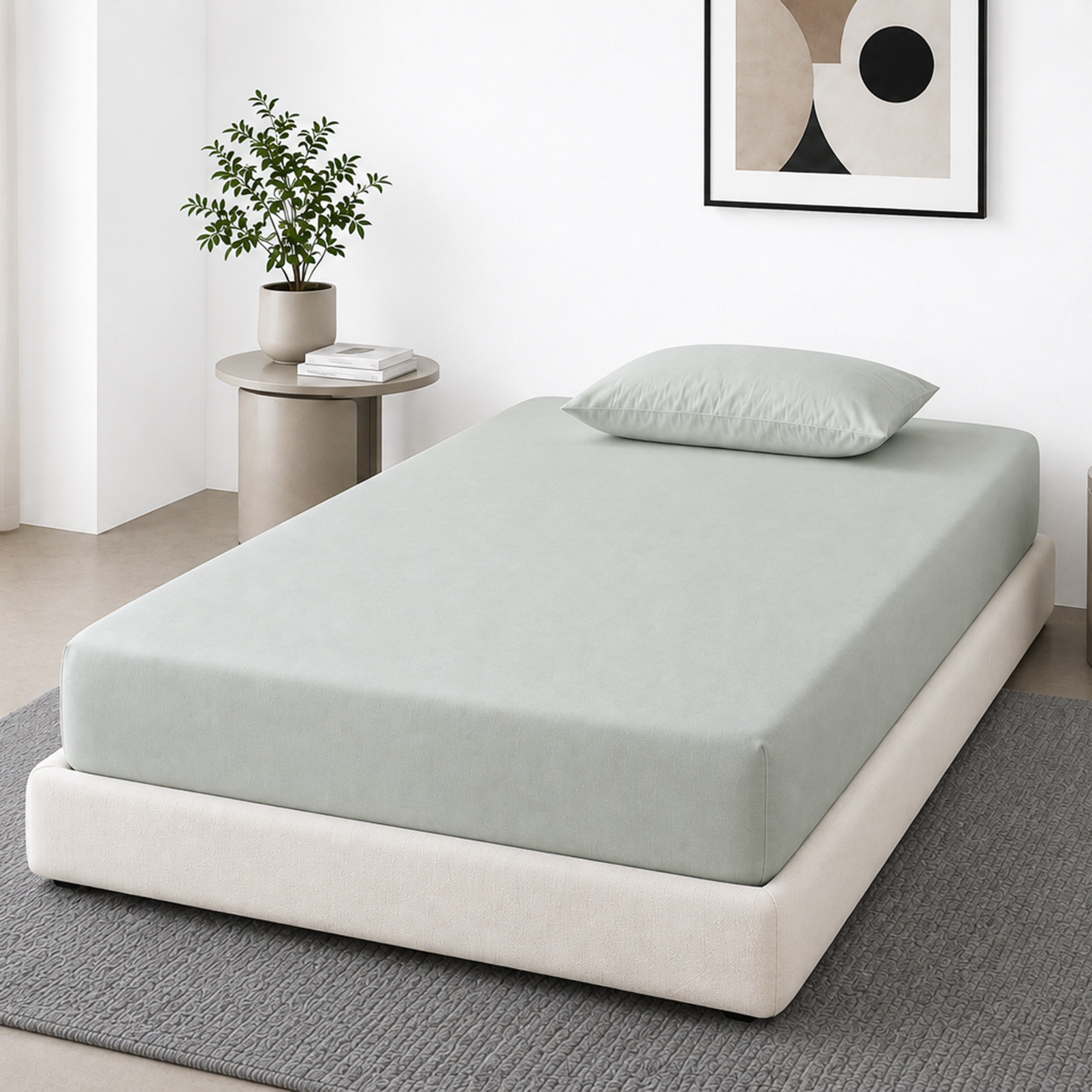 Newport 600 Thread Count 2-Piece Solid Single Fitted Sheet Set - 90x200+36 cm-hbxhomeware-bedding-fittedsheets-image-1