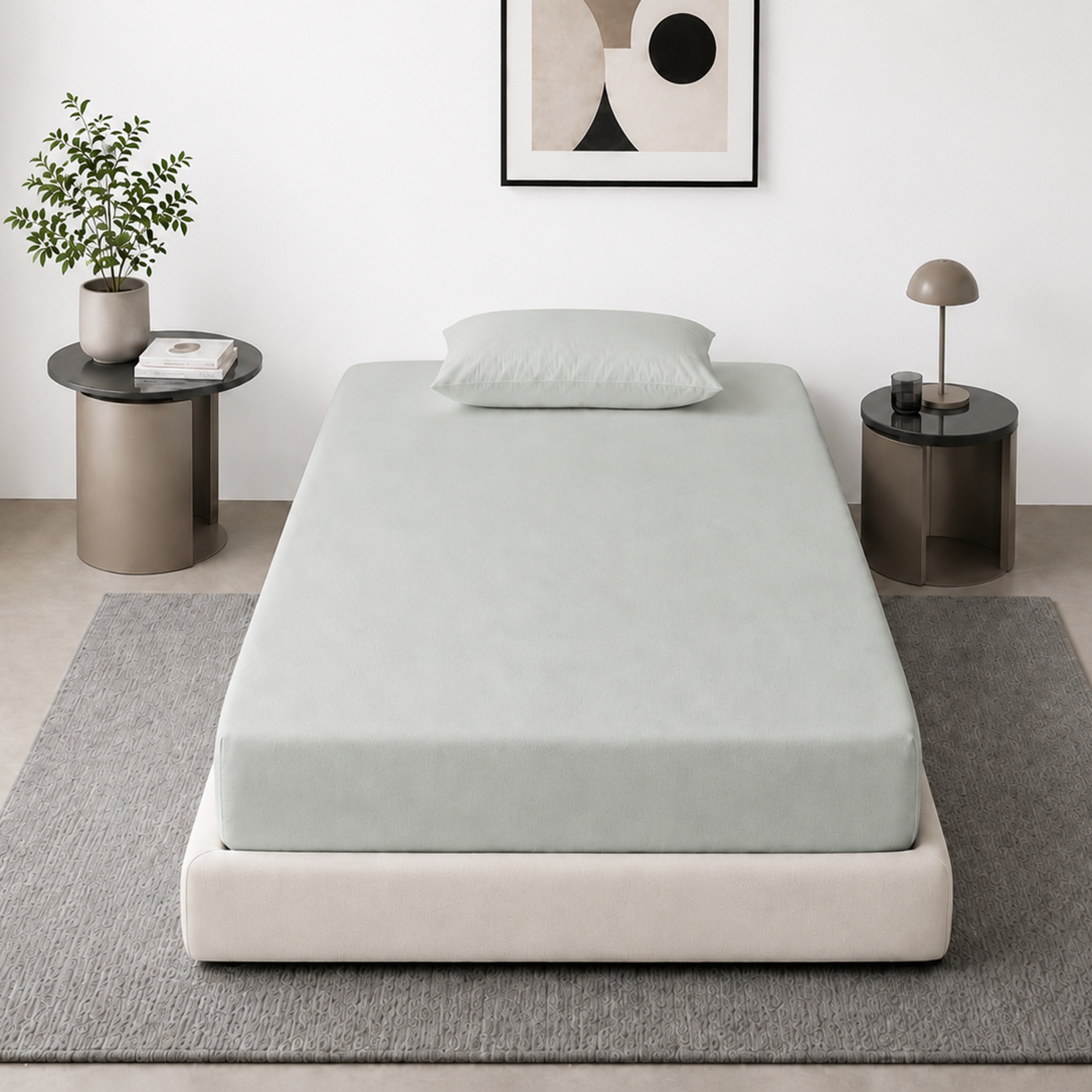 Newport 600 Thread Count 2-Piece Solid Single Fitted Sheet Set - 90x200+36 cm-hbxhomeware-bedding-fittedsheets-image-2