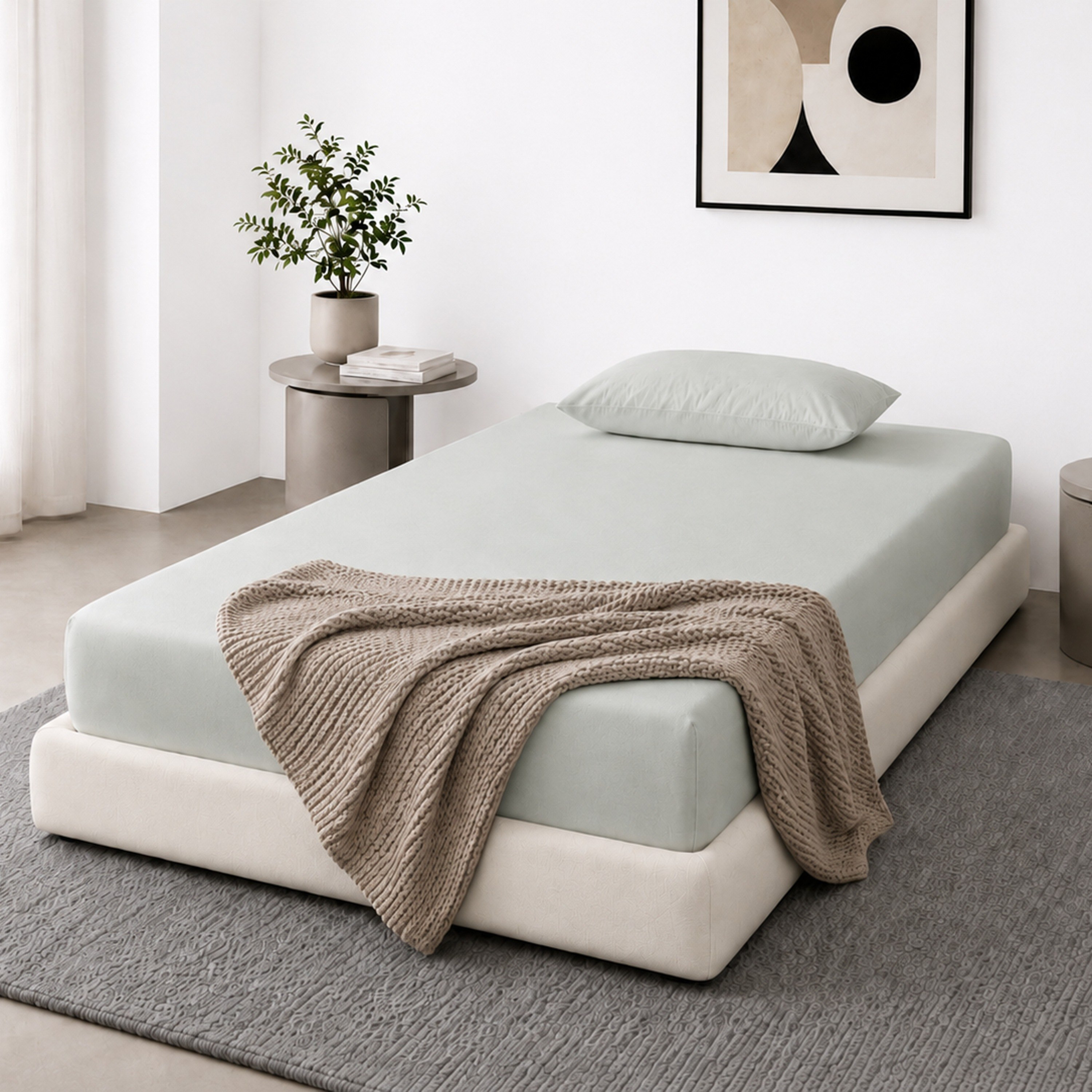 Newport 600 Thread Count 2-Piece Solid Single Fitted Sheet Set - 90x200+36 cm-hbxhomeware-bedding-fittedsheets-image-5