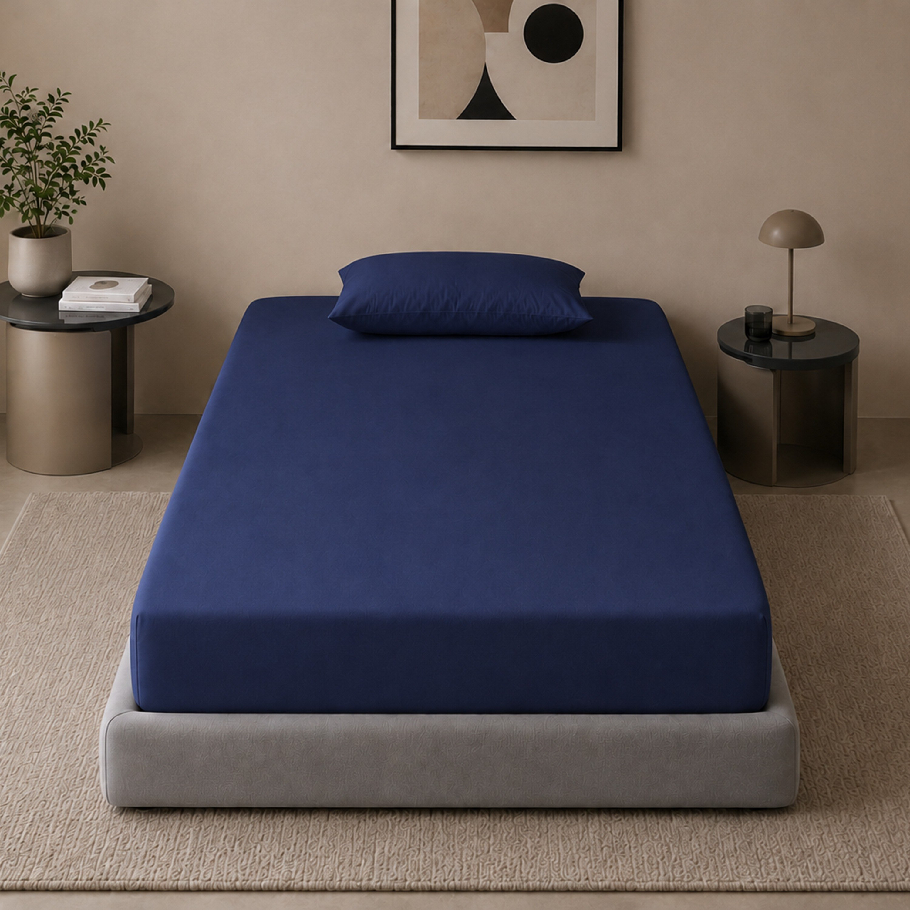 Newport 600 Thread Count 2-Piece Solid Single Fitted Sheet Set - 90x200+36 cm-hbxhomeware-bedding-fittedsheets-image-2