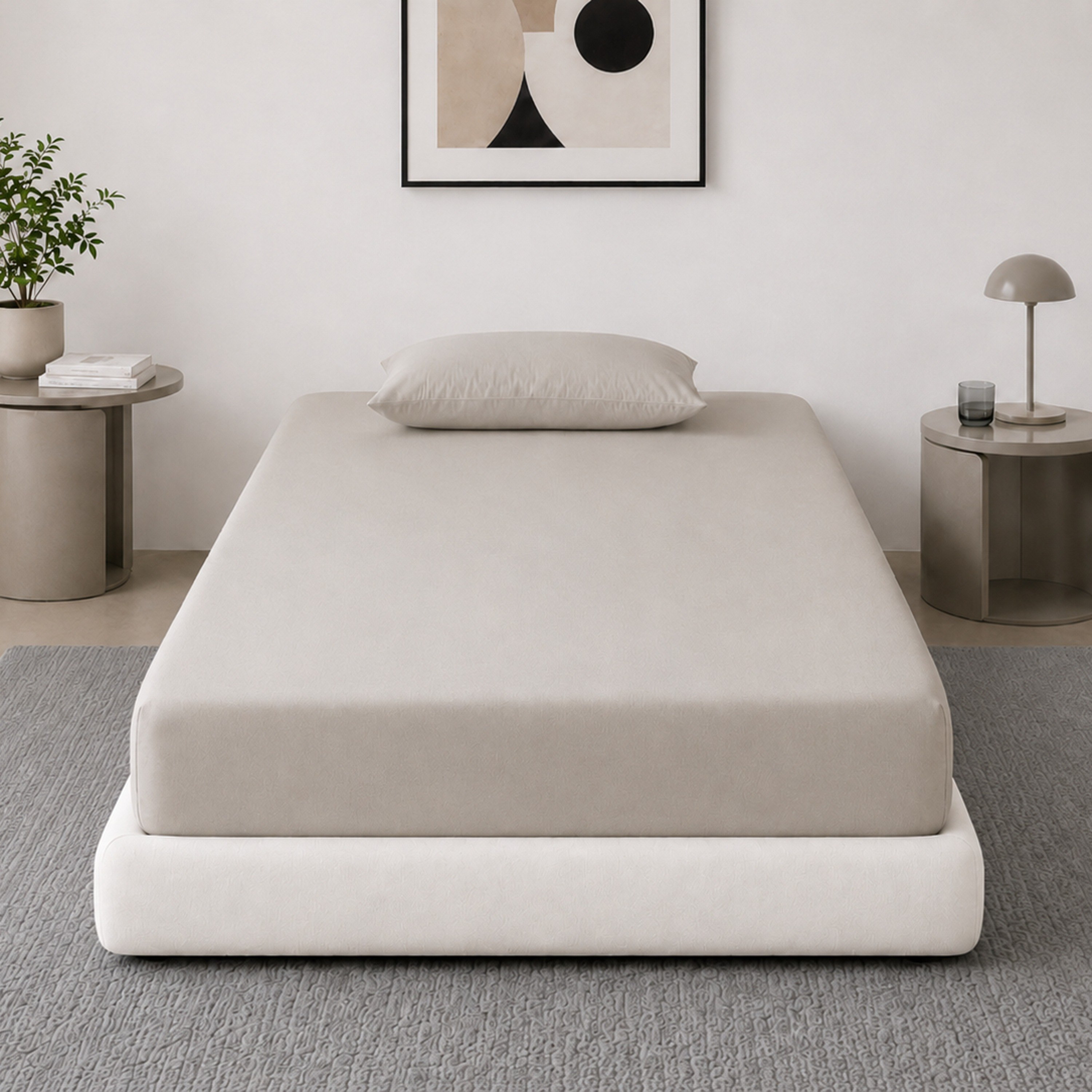 Newport 600 Thread Count 2-Piece Solid Single Fitted Sheet Set - 90x200+36 cm-hbxhomeware-bedding-fittedsheets-image-2