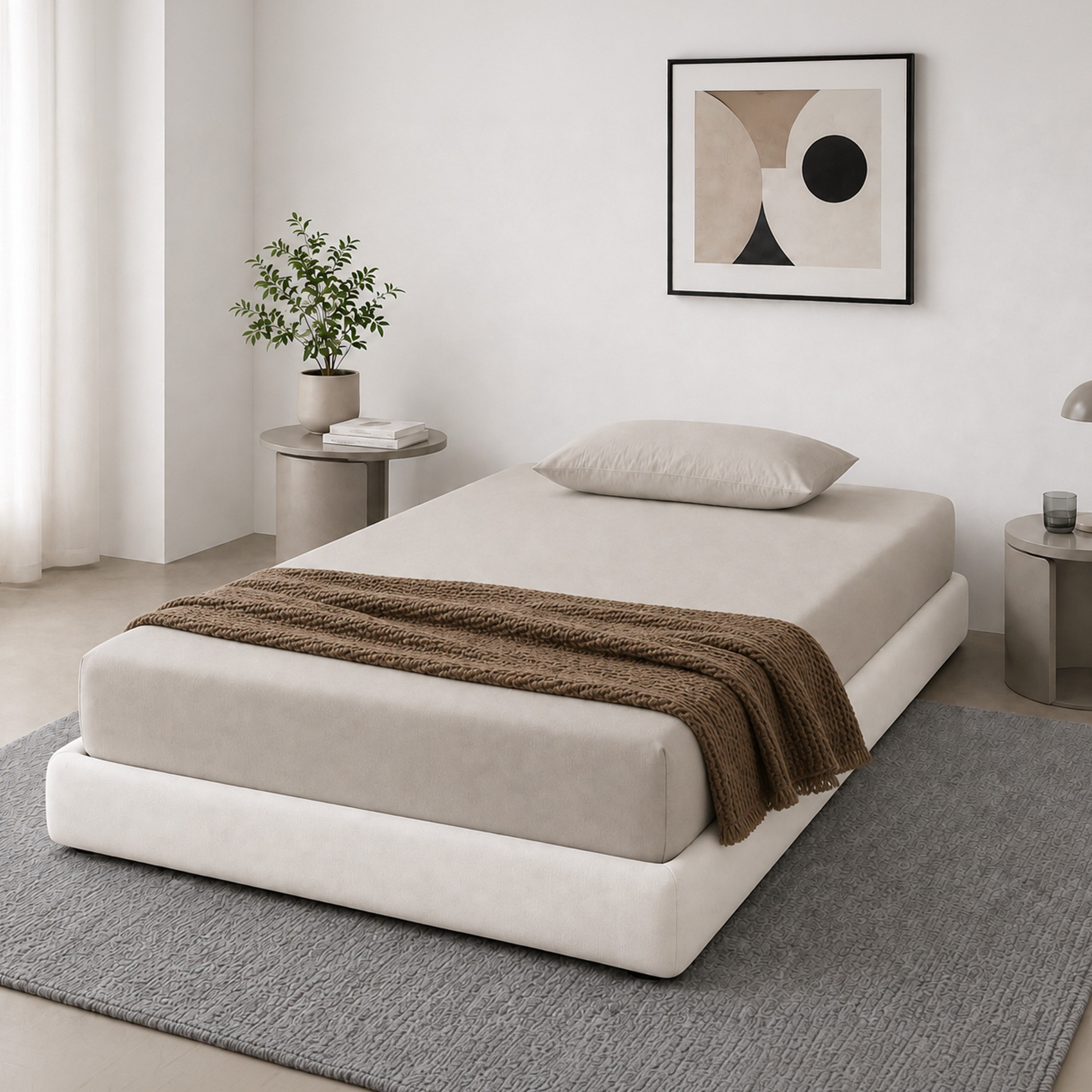 Newport 600 Thread Count 2-Piece Solid Single Fitted Sheet Set - 90x200+36 cm-hbxhomeware-bedding-fittedsheets-image-5