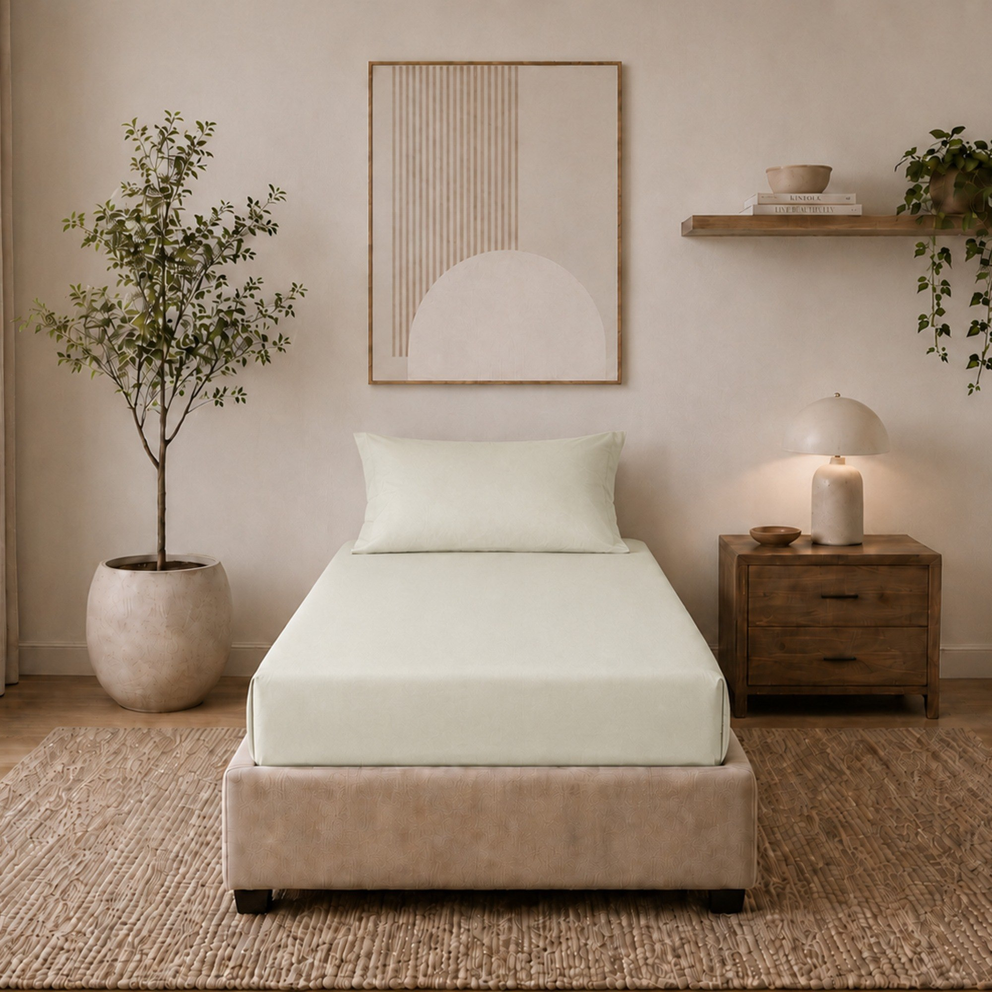 Newport 600 Thread Count 2-Piece Solid Twin Fitted Sheet Set - 120x200+36 cm-hbxhomeware-bedding-fittedsheets-image-2