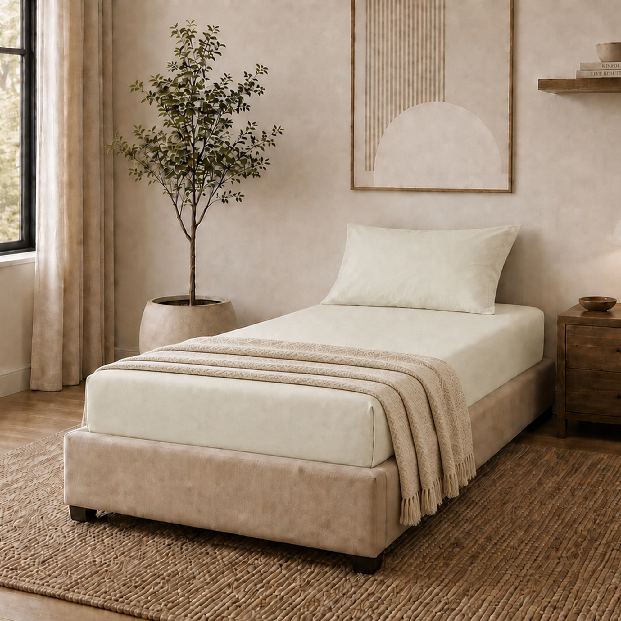Newport 600 Thread Count 2-Piece Solid Twin Fitted Sheet Set - 120x200+36 cm-hbxhomeware-bedding-fittedsheets-image-5
