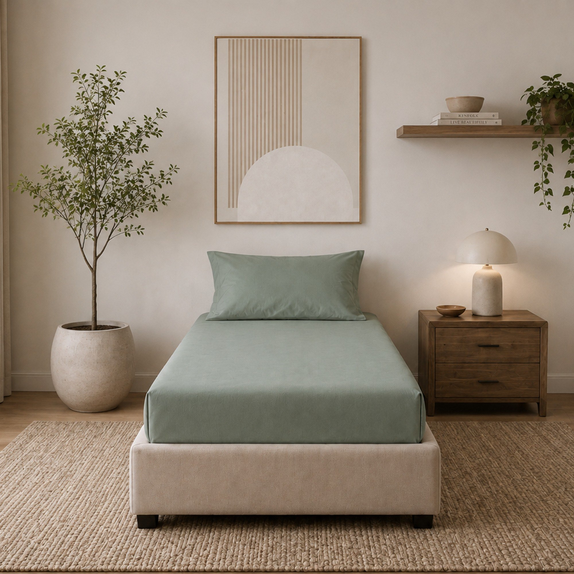 Newport 600 Thread Count 2-Piece Solid Twin Fitted Sheet Set - 120x200+36 cm-hbxhomeware-bedding-fittedsheets-image-2