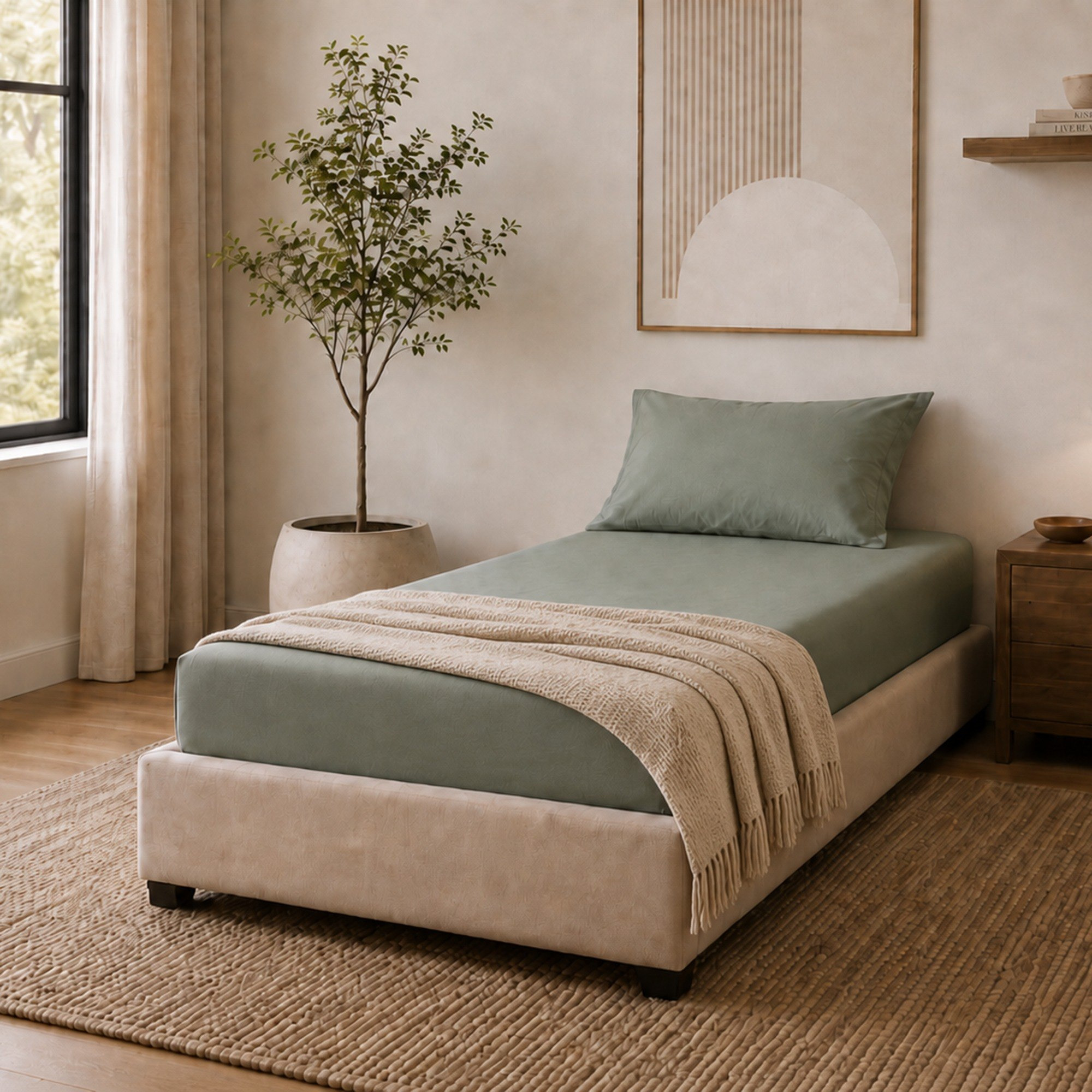 Newport 600 Thread Count 2-Piece Solid Twin Fitted Sheet Set - 120x200+36 cm-hbxhomeware-bedding-fittedsheets-image-6