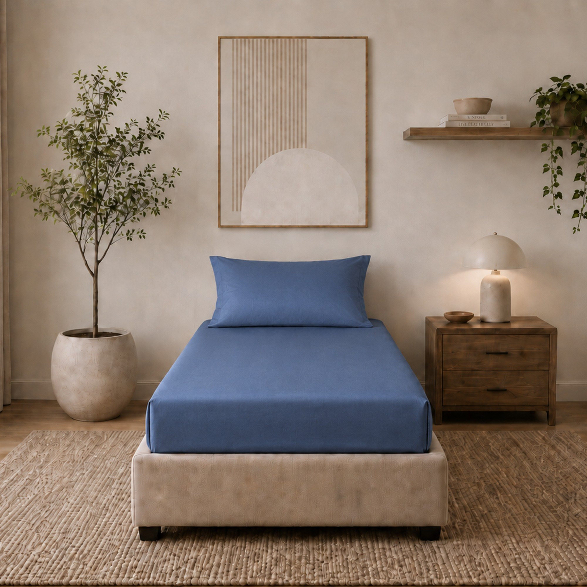 Newport 600 Thread Count 2-Piece Solid Twin Fitted Sheet Set - 120x200+36 cm-hbxhomeware-bedding-fittedsheets-image-2