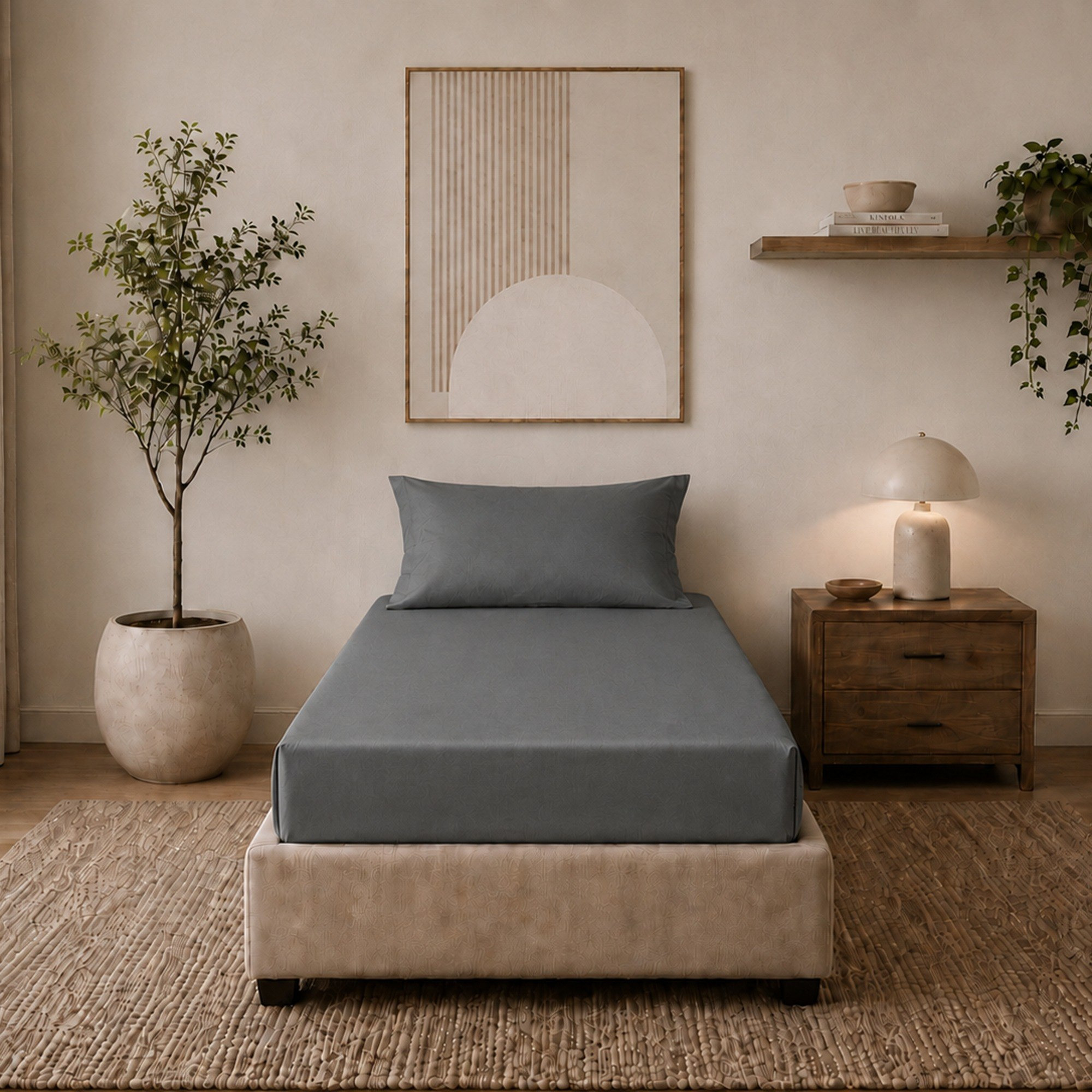 Newport 600 Thread Count 2-Piece Solid Twin Fitted Sheet Set - 120x200+36 cm-hbxhomeware-bedding-fittedsheets-image-2