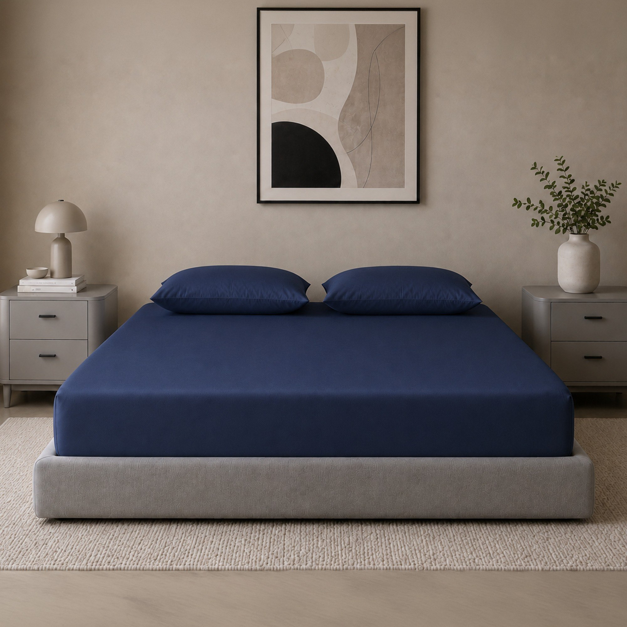 Newport 600 Thread Count 3-Piece Solid Super Queen Fitted Sheet Set - 160x200+36 cm-hbxhomeware-bedding-fittedsheets-image-2