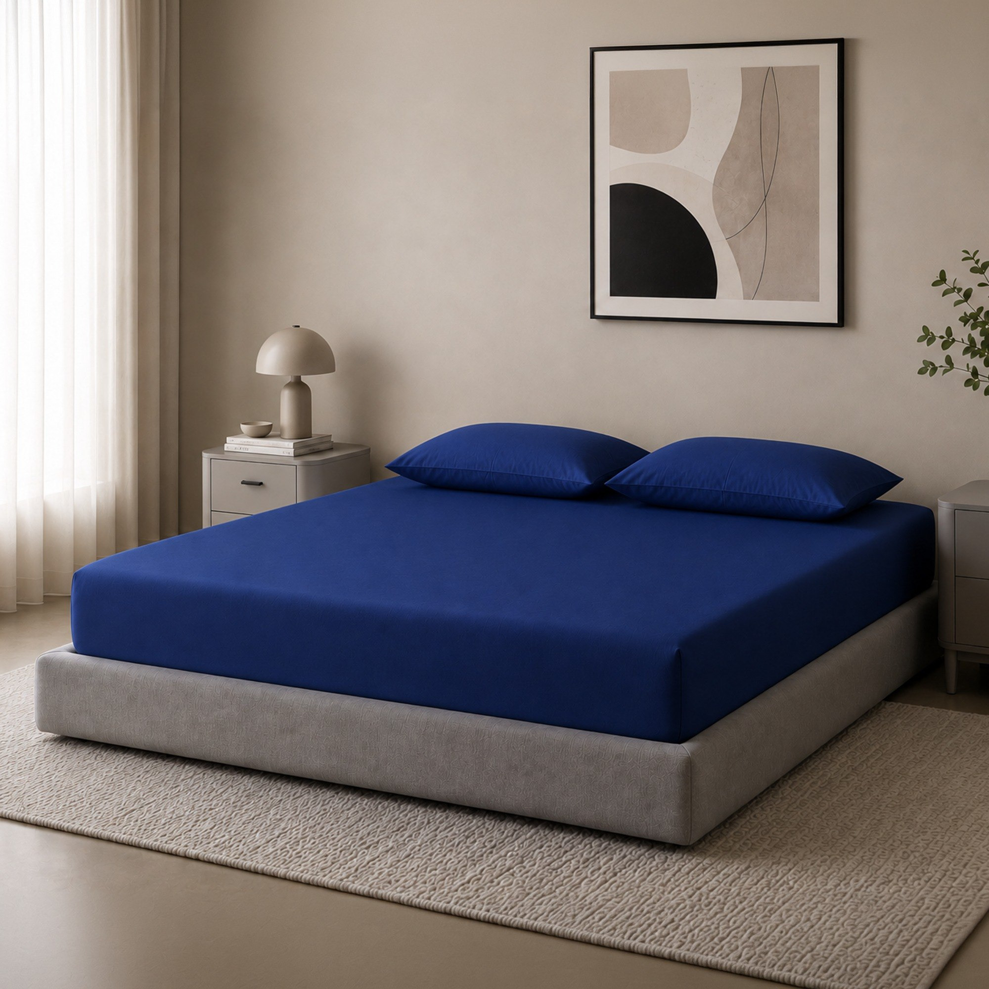 Newport 600 Thread Count 3-Piece Solid Super Queen Fitted Sheet Set - 160x200+36 cm-hbxhomeware-bedding-fittedsheets-image-1