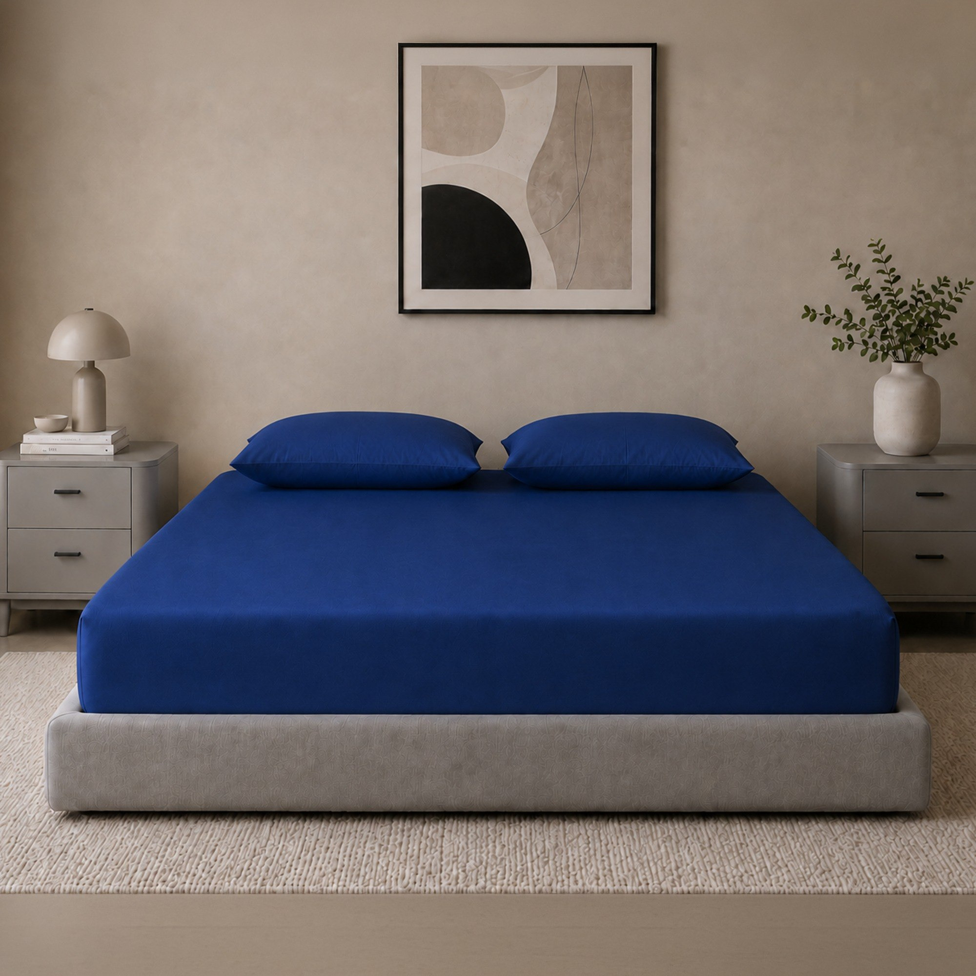 Newport 600 Thread Count 3-Piece Solid Super Queen Fitted Sheet Set - 160x200+36 cm-hbxhomeware-bedding-fittedsheets-image-2