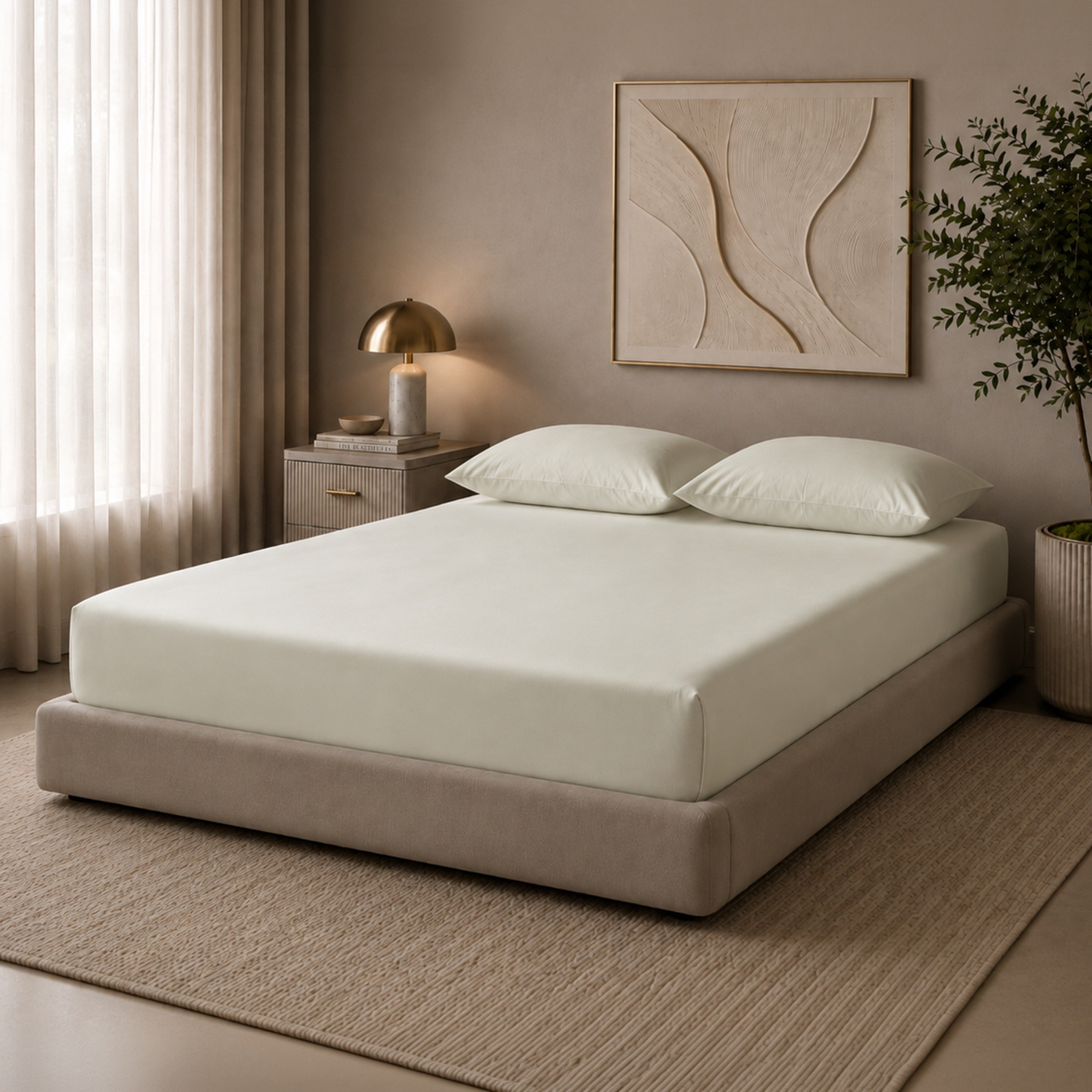Newport 600 Thread Count 3-Piece Solid Super King Fitted Sheet Set - 180x200+36 cm-hbxhomeware-bedding-fittedsheets-image-1