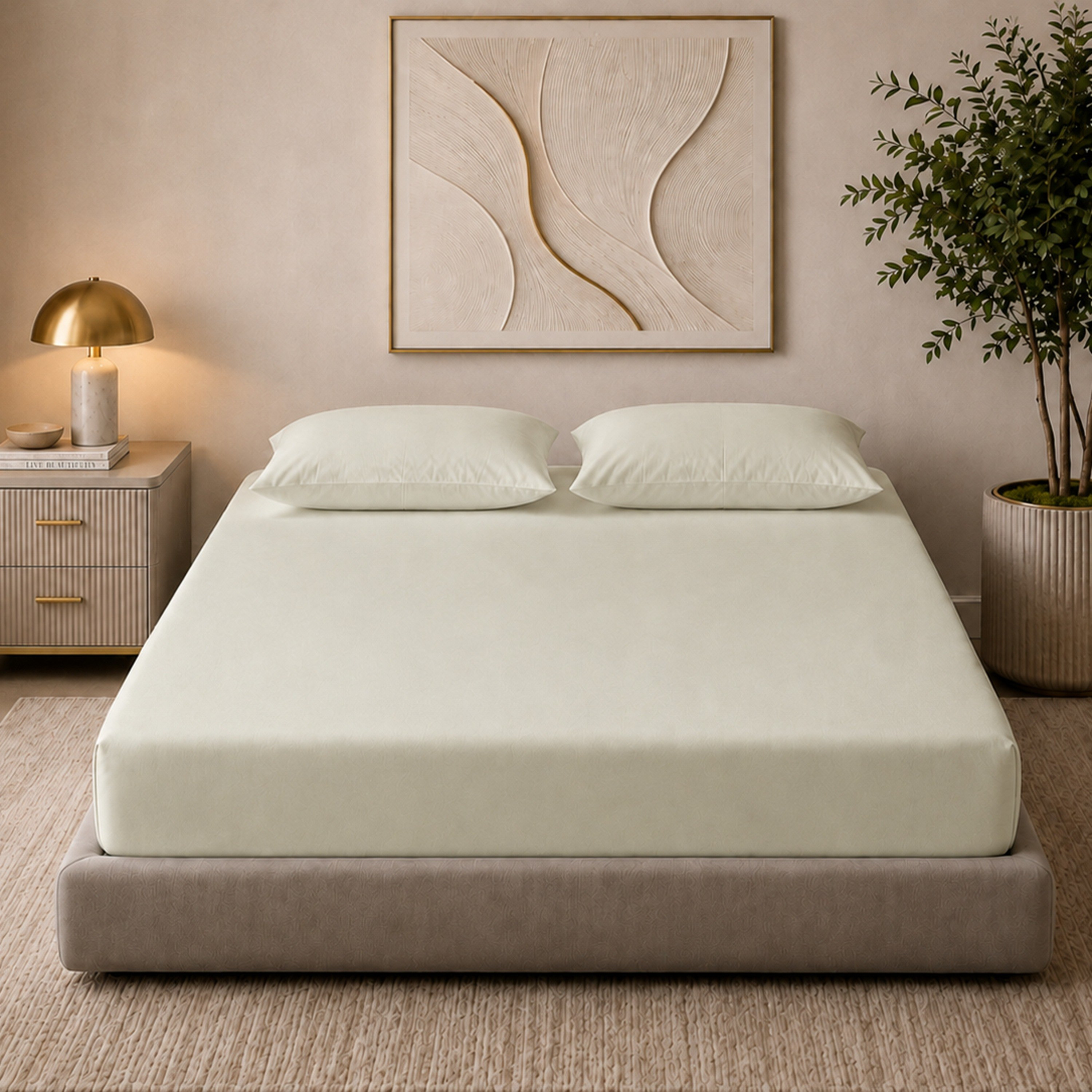 Newport 600 Thread Count 3-Piece Solid Super King Fitted Sheet Set - 180x200+36 cm-hbxhomeware-bedding-fittedsheets-image-2