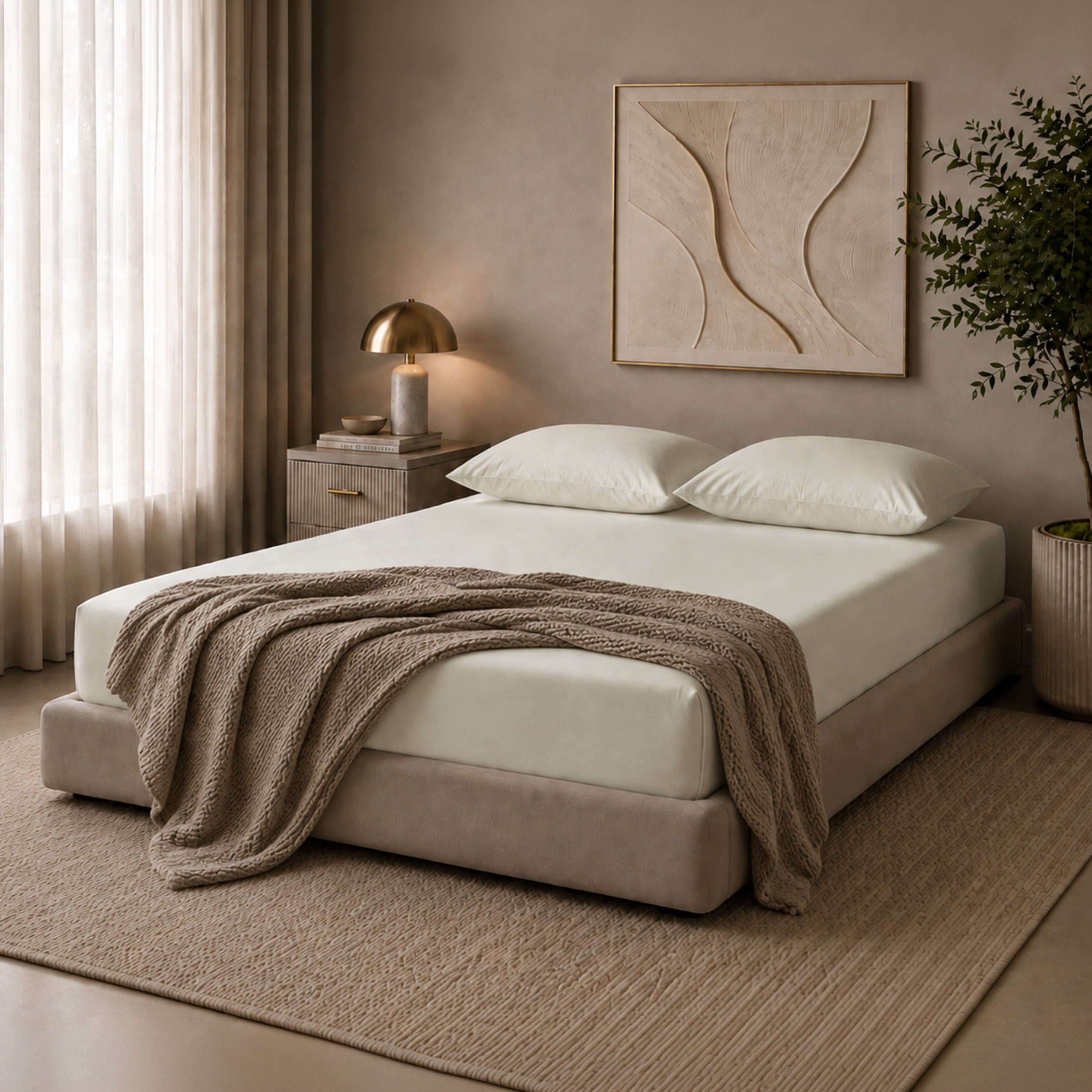 Newport 600 Thread Count 3-Piece Solid Super King Fitted Sheet Set - 180x200+36 cm-hbxhomeware-bedding-fittedsheets-image-5