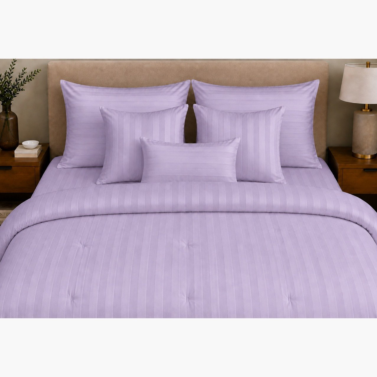 Newport 600 Thread Count 7-Piece Satin Stripe BIAB King Comforter Set - 220x240 cm-hbxhomeware-bedding-bedinabag-image-3