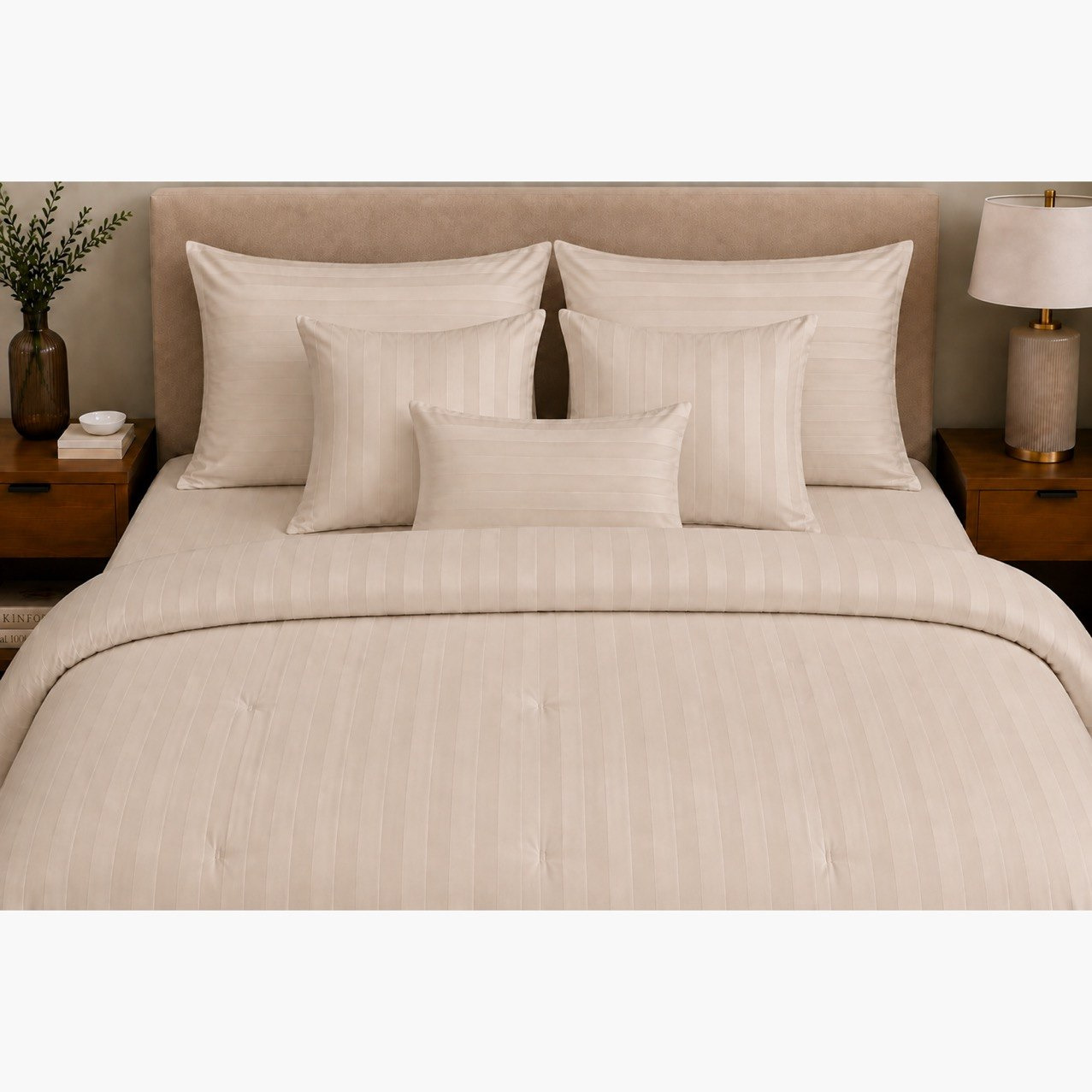 Newport 600 Thread Count 7-Piece Satin Stripe BIAB King Comforter Set - 220x240 cm-PROMO_HB_SA_SETFOR1299_270826-image-3