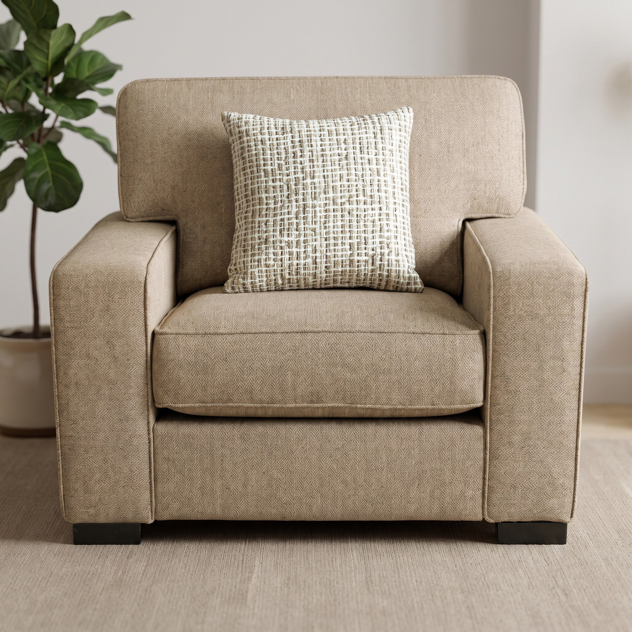 Cannes Fabric Armchair Sofa with Cushion-hbxfurniture-sofasandarmchairs-armchairs-image-3