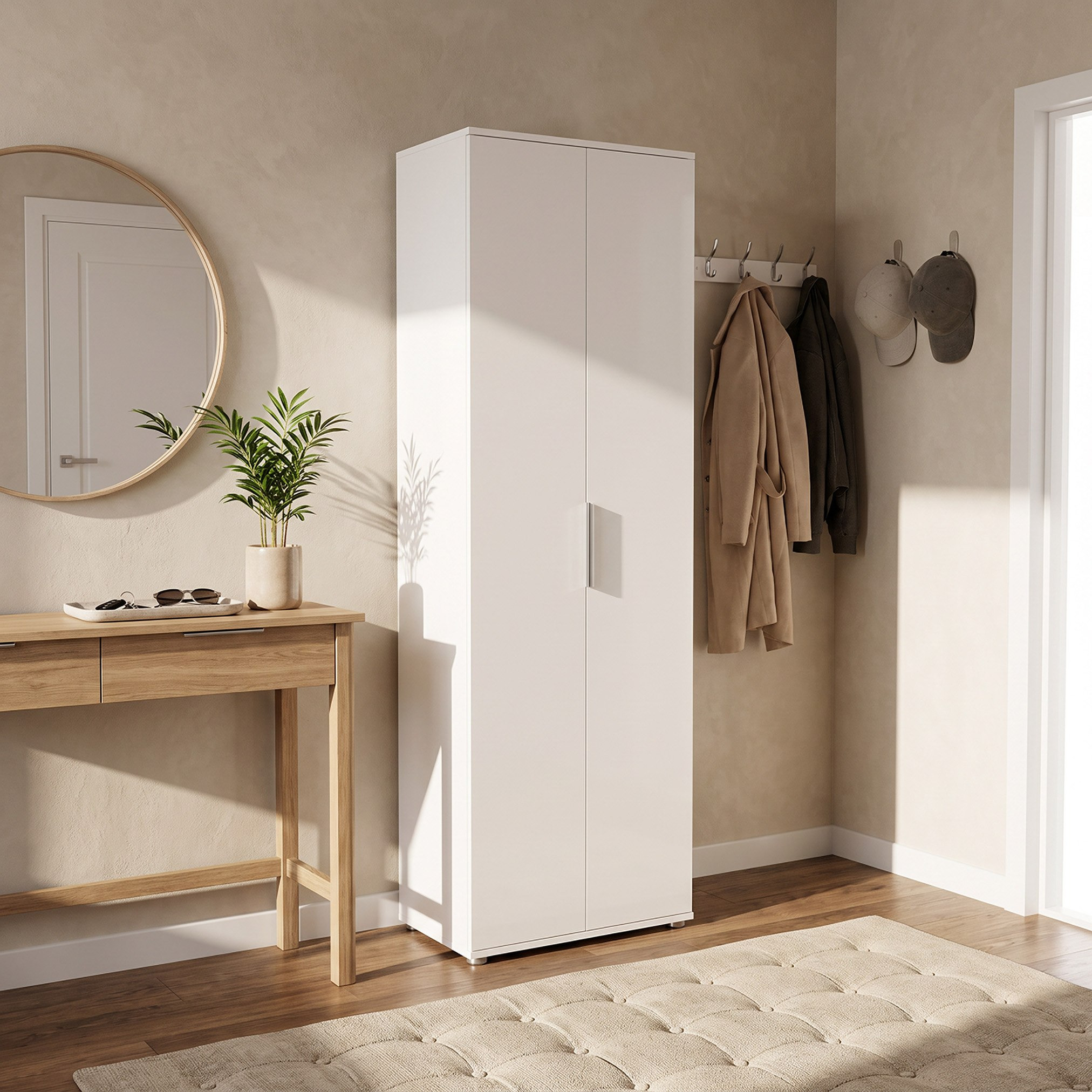 Liberty 33 Pairs 2 Door Shoe Cabinet - Tall-hbxbedroom-shoecabinetsandracks-image-1