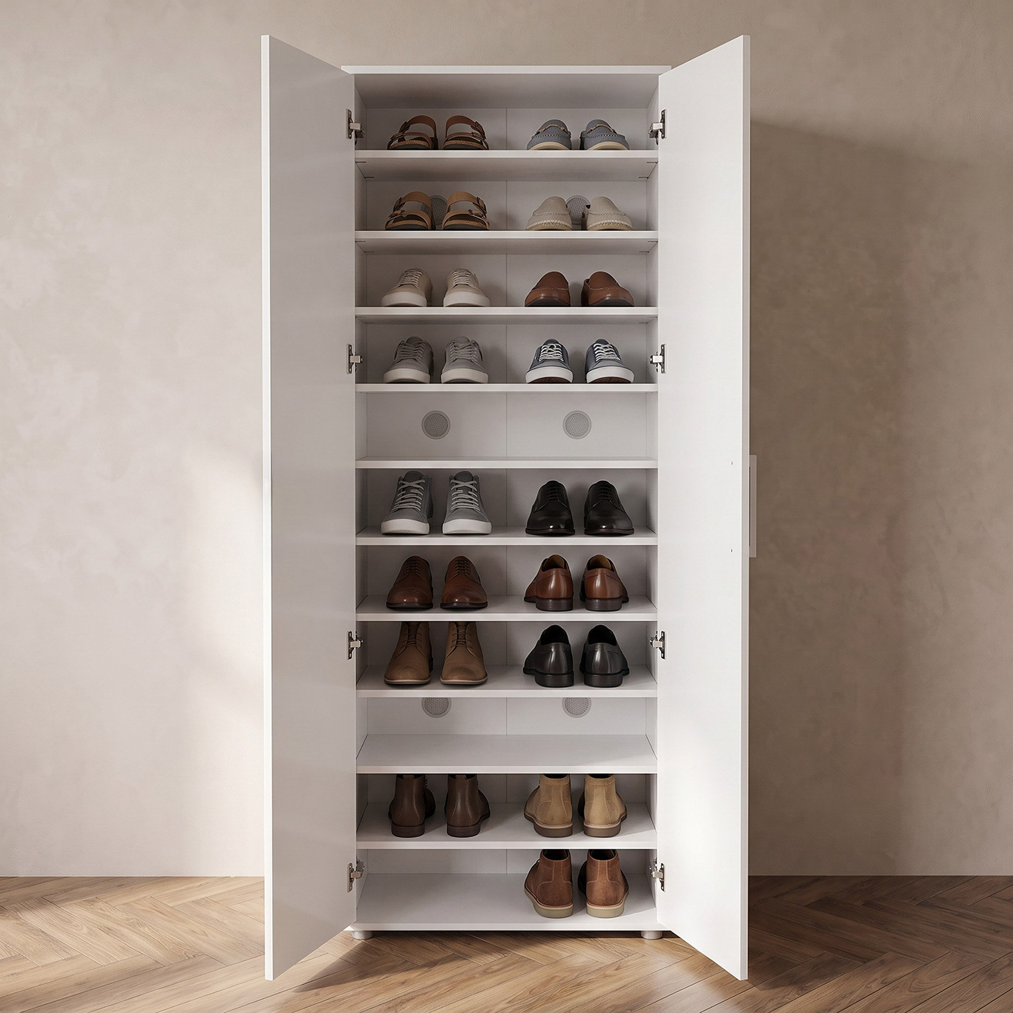 Liberty 33 Pairs 2 Door Shoe Cabinet - Tall-hbxbedroom-shoecabinetsandracks-image-4